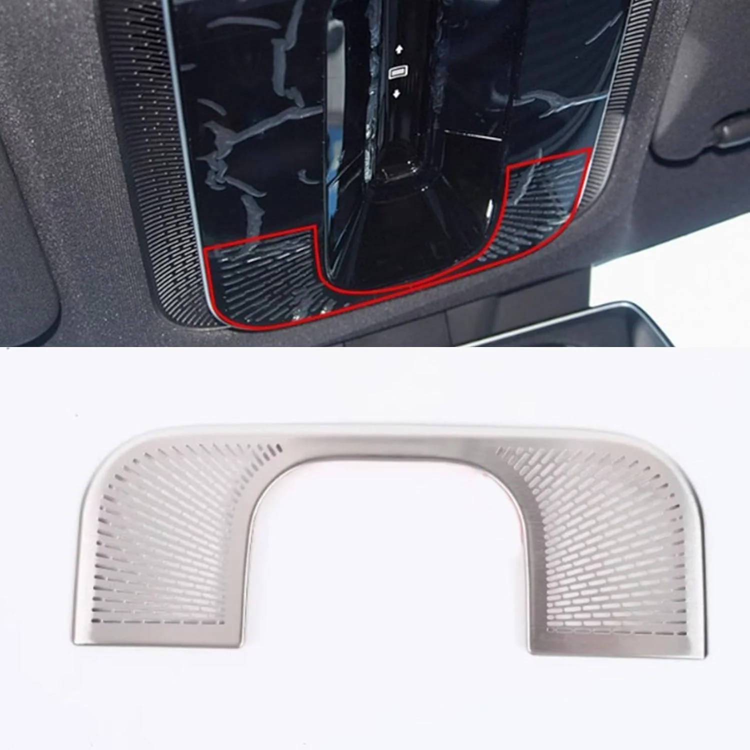 روکش بلندگوی YPGHBHD برای درب جلو، سازگار با چراغ های مطالعه سقفی بنز کلاس E مدل 2024، روکش بلندگوی درب، توری، روکش بلندگوی درب خودرو، نقره ای B