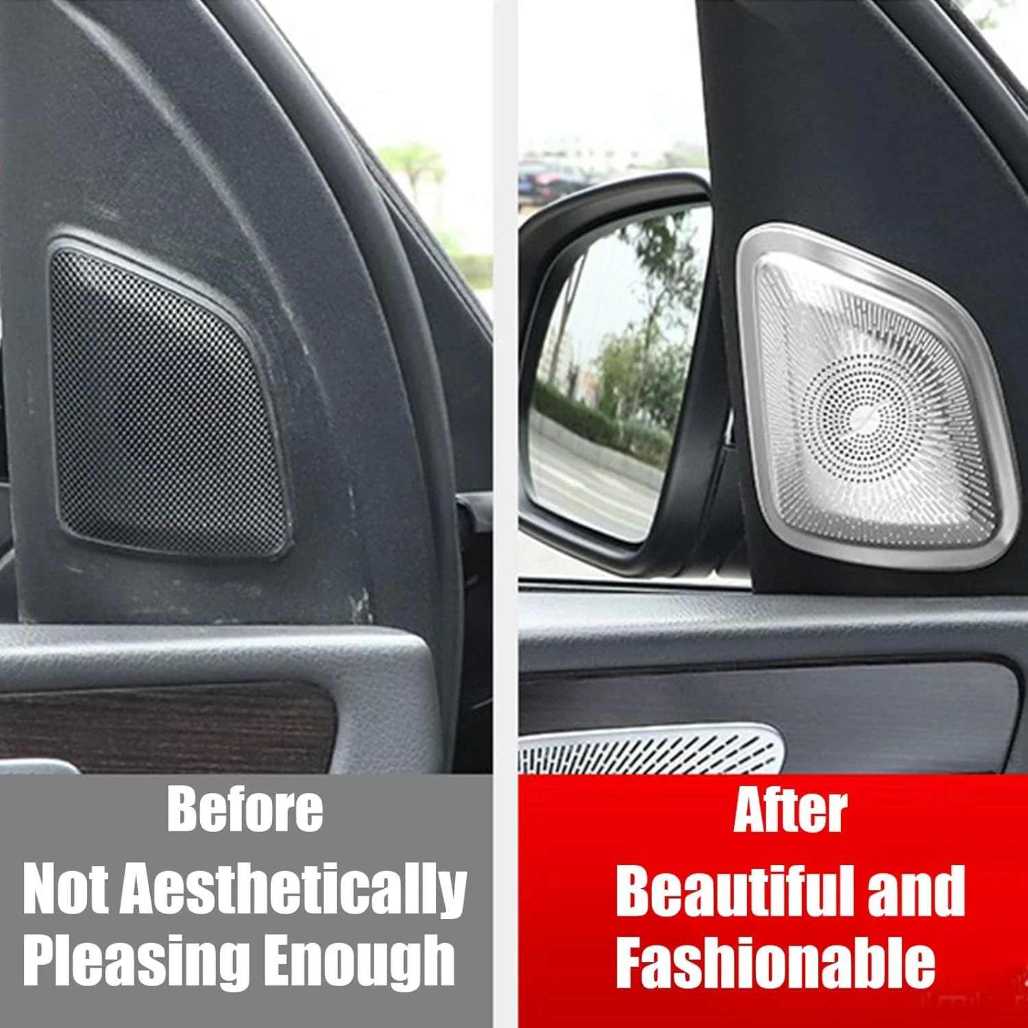 روکش بلندگوی YPGHBHD برای درب جلو، سازگار با بنز GLE350 GLE450 GLS450 2020، توری روکش بلندگوی درب، نقره ای B