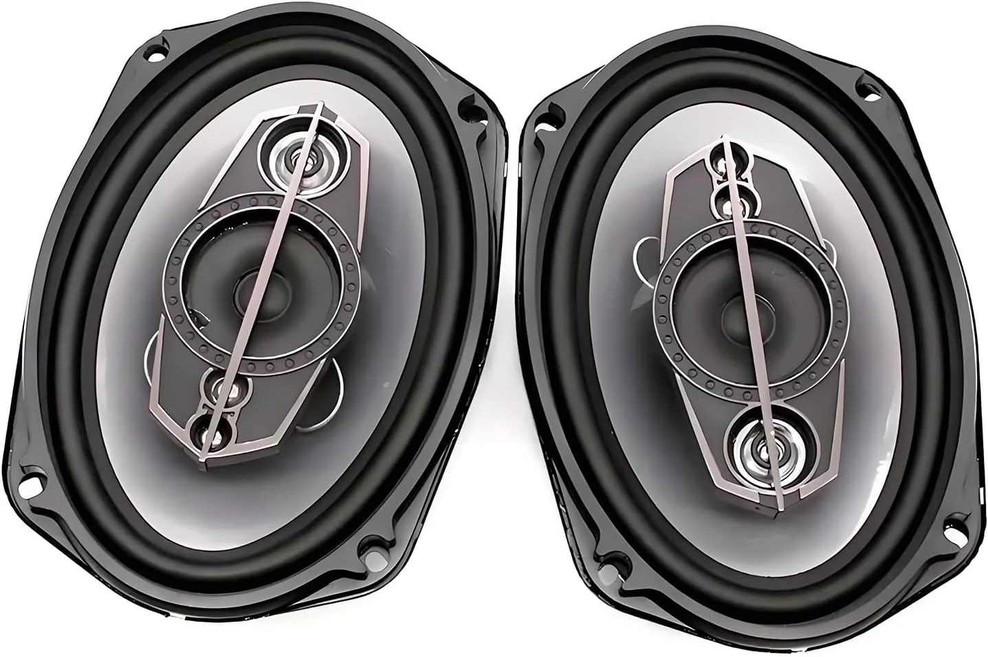 بلندگوهای کواکسیال دو طرفه خودرو WMQ، بلندگوهای استریو جهانی خودرو، بلندگوی تعویض سریع، سازگار با نصب درب/پنل جانبی خودرو، مشکی (6985)