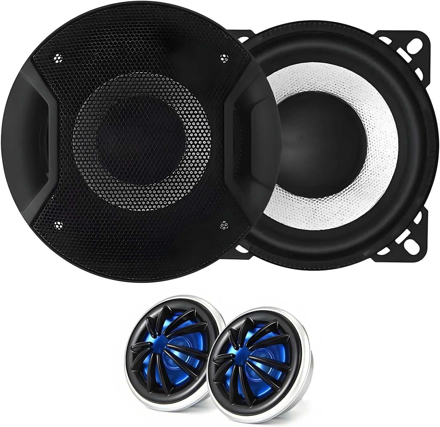 بلندگوی کواکسیال دو طرفه خودرو WMQ100W، بلندگوهای استریو خودرو جهانی 10.5x10.5 سانتی متر، بلندگوی تعویض سریع، سازگار با نصب درب/پنل جانبی خودرو