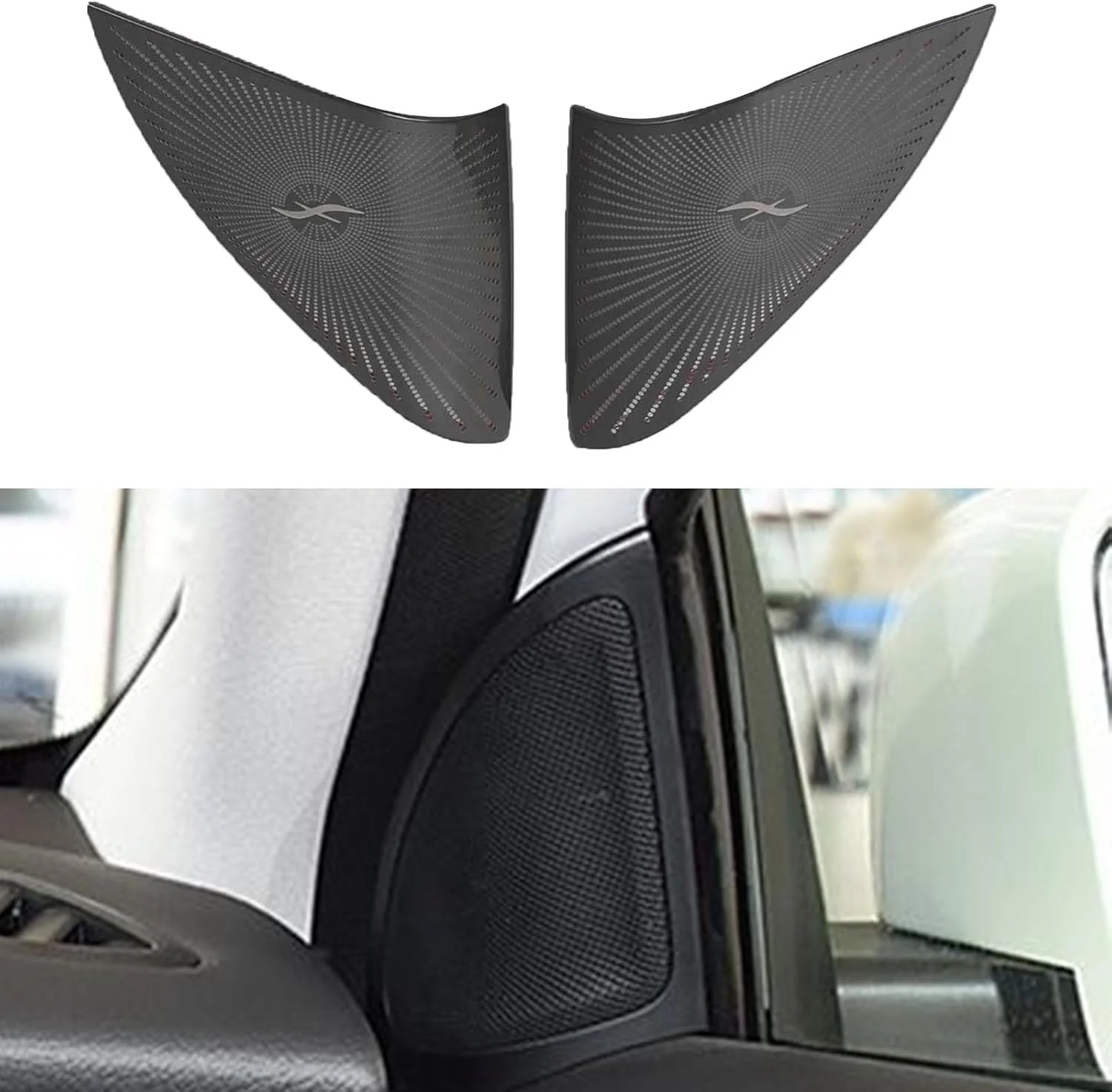 روکش بلندگوی YPGHBHD برای درب جلو، سازگار با بنز GLA 2013-2019، توری روکش بلندگوی درب، مشکی A