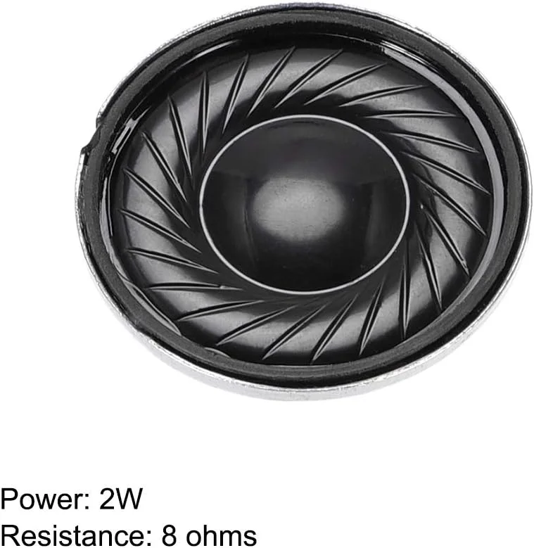 uxcell Sourcingmap 2 عدد بلندگوی مغناطیسی داخلی گرد 8 اهم 2 وات 23 میلی متر قطر پوسته فولادی