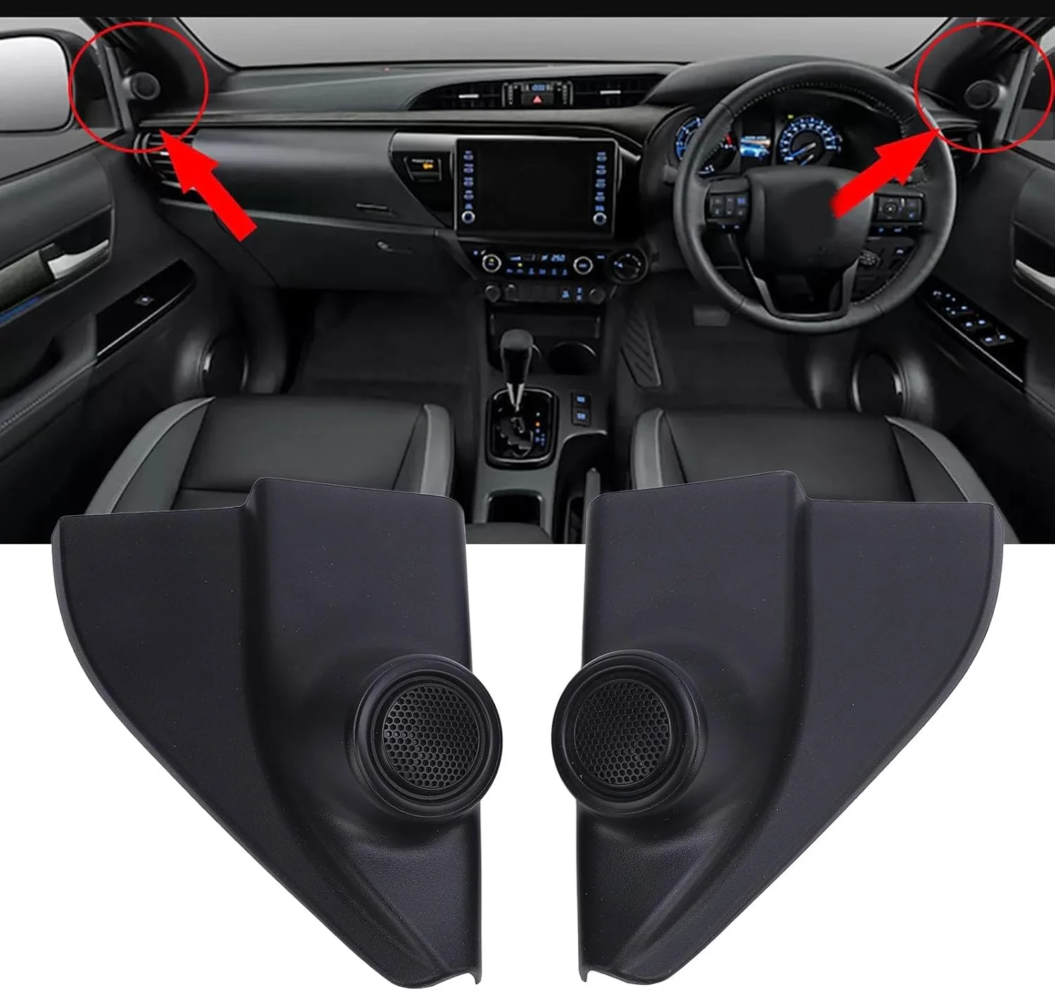 یک جفت روکش توری بلندگوی درب برای نسل هشتم 2015 تا 2020، پلاستیک با استحکام بالا، ظاهری شیک، روکش محافظ بلندگوی توری درب، تزئینات روکش بلندگوی صوتی خودرو