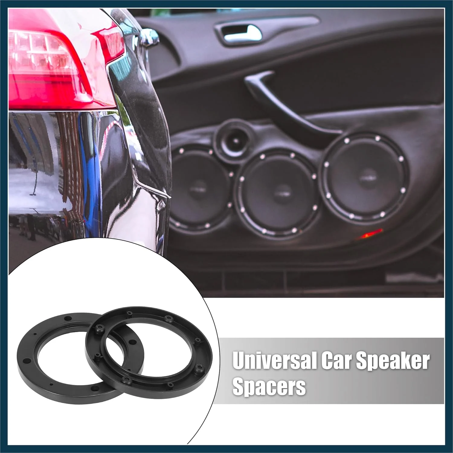 فاصله دهنده بلندگوی خودرو تاکبولد 4 عددی برای بلندگوهای 4 اینچی، پلاستیکی، شناسه 92 میلی‌متری، مشکی، قطعات خودرو توخالی