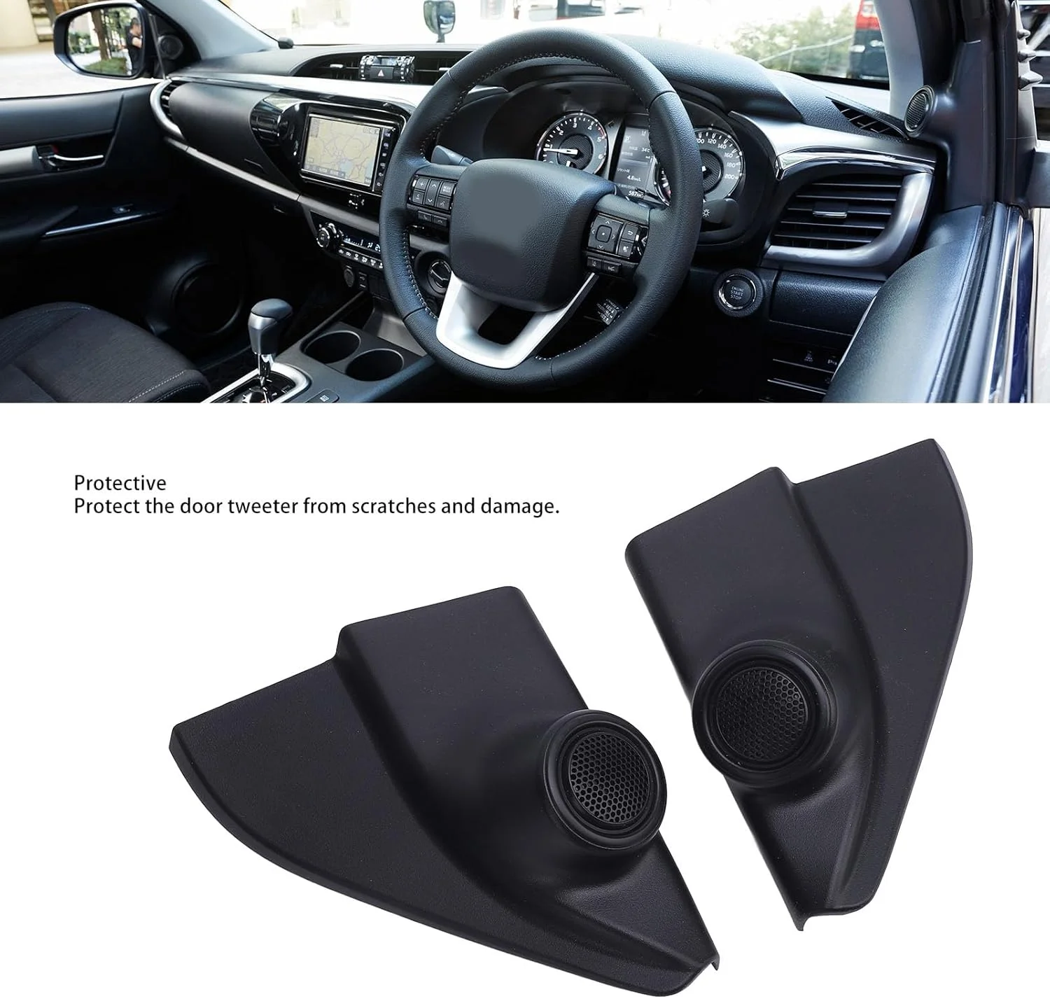 یک جفت روکش توری بلندگوی درب برای نسل هشتم 2015 تا 2020، پلاستیک با استحکام بالا، ظاهری شیک، روکش محافظ بلندگوی توری درب، تزئینات روکش بلندگوی صوتی خودرو