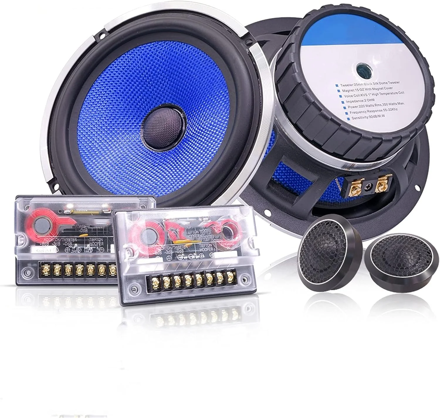 ست بلندگوی ترکیبی 6.5 اینچی TTGLRT، سیستم صوتی شامل تیوتر و ساب ووفر برای خودرو، بلندگوی قابل حمل 6.5 اینچی