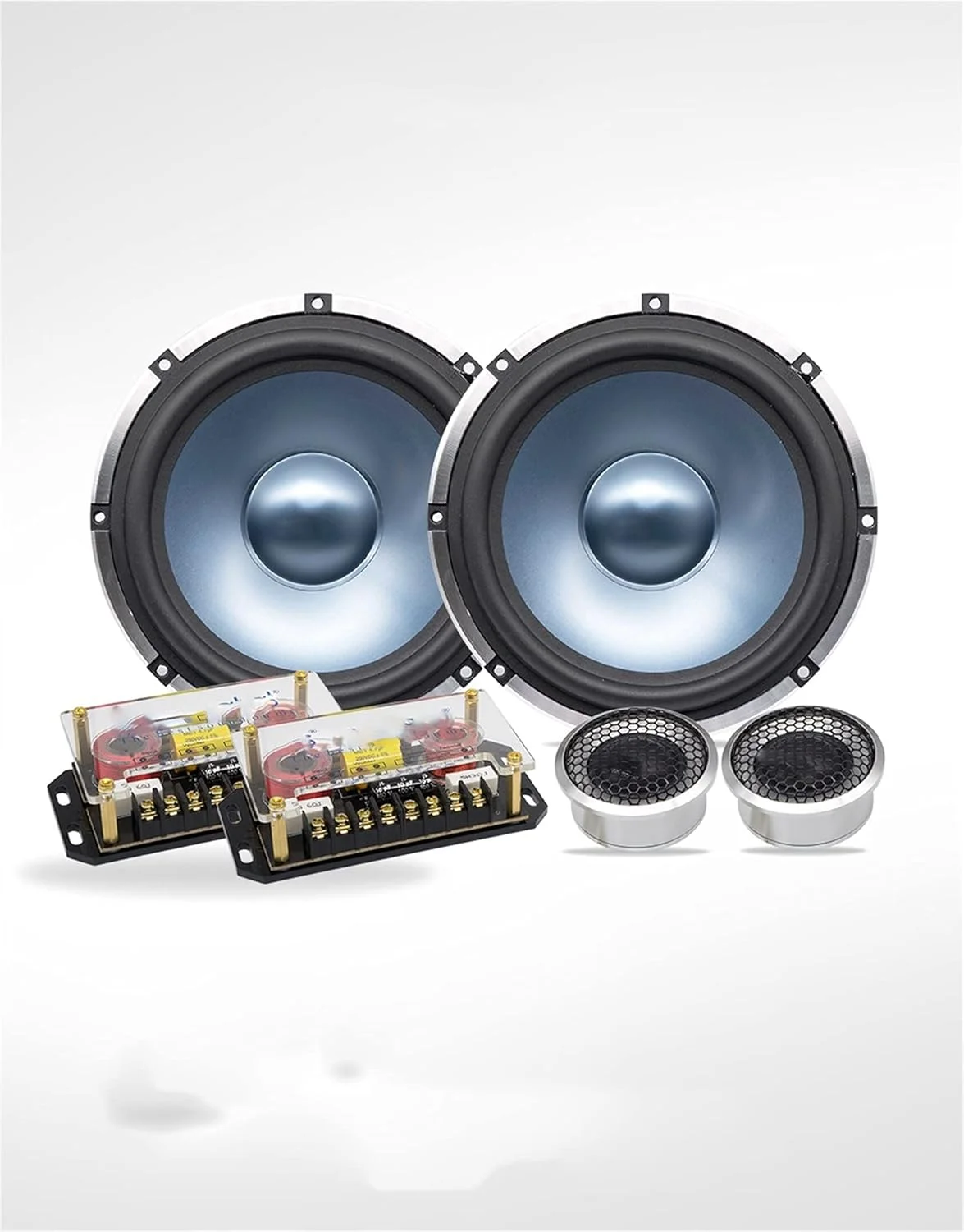 اسپیکر بی‌سیم فضای باز TMKJZL، کیت اسپیکر ترکیبی کامل 3 طرفه 6.5 اینچی، مجموعه سیستم صوتی توییتر برای خودرو، بلندگوی 6.5 اینچی درب خودرو، قابل حمل و عمر باتری طولانی