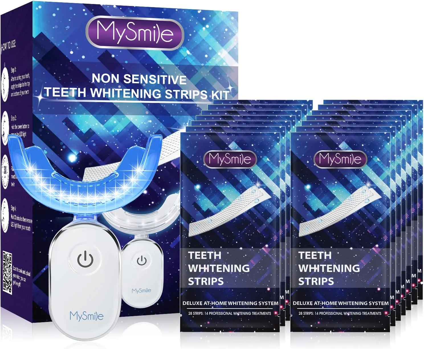 کیت سفید کننده دندان MySmile، 28 عدد نوار سفید کننده دندان بدون ایجاد حساسیت، نوارهای سفید کننده دندان با کیفیت دندانپزشکی برای استفاده در منزل و مسافرت، نتیجه سریع 10 دقیقه ای برای لبخند سفید زیبا کیت سفید کننده دندان MySmile، 28 عدد نوار سفید کننده دندان بدون ایجاد حساسیت، نوارهای سفید کننده دندان با کیفیت دندانپزشکی برای استفاده در منزل و مسافرت، نتیجه سریع 10 دقیقه ای برای لبخند سفید زیبا