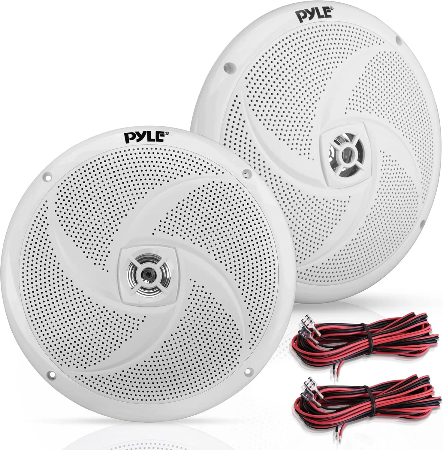 بلندگوهای دریایی 8 اینچی PyleUsa، دوگانه 2 طرفه 320 وات 4 اهم، سیستم بلندگوی کامپوننت خودرو ضد آب کم مشخصات، مگنت 8 اونس، ویس کویل، برای قایق صوتی سفارشی، کامیون، شناور، موبایل، آفرود (سفید)