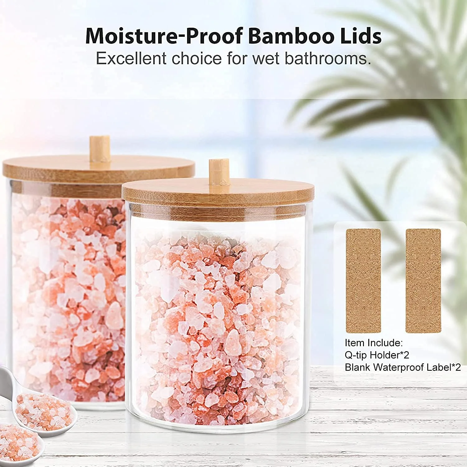 جا قطنی و پخش کننده اکریلیک KASTWAVE - ایده آل برای پنبه، سواب، پد و نخ دندان (ست 2 عددی) - راه حل شیک برای نگهداری وسایل حمام