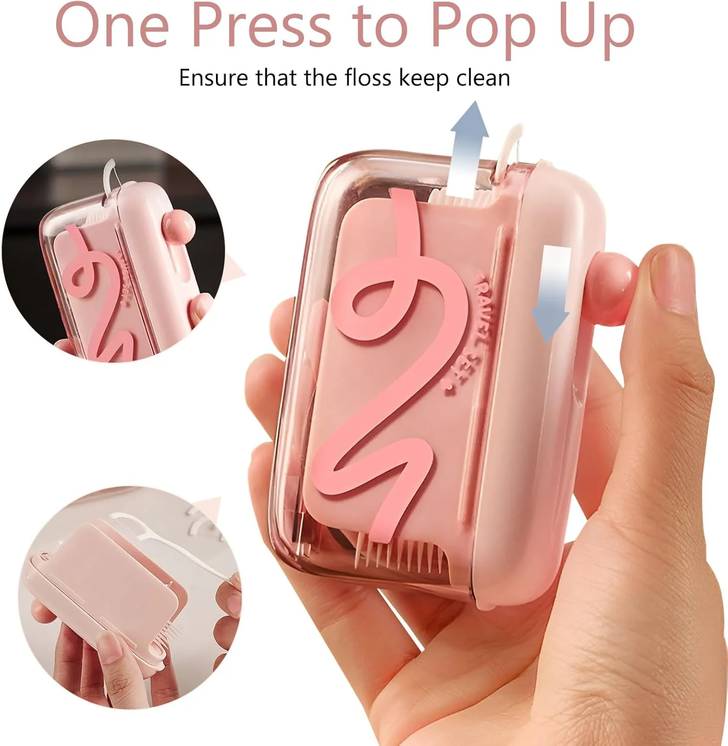 جا نخ دندان قابل حمل، با خروج خودکار تک لمسی، پوشش شفاف، برای 15-16 نخ دندان قابل شارژ، نگهداری بهداشتی و قابل استفاده مجدد نخ دندان، برای خانه و مسافرت (2 عدد، سبز، صورتی) جا نخ دندان قابل حمل، با خروج خودکار تک لمسی، پوشش شفاف، برای 15-16 نخ دندان قابل شارژ، نگهداری بهداشتی و قابل استفاده مجدد نخ دندان، برای خانه و مسافرت (2 عدد، سبز، صورتی)