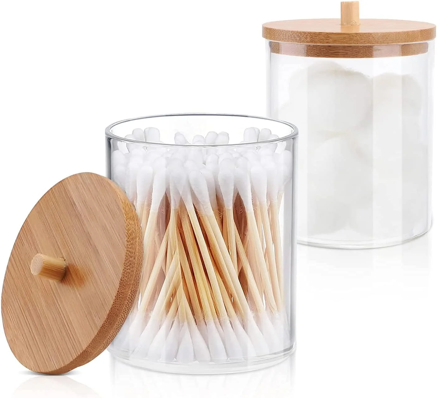 نگهدارنده گوش پاک کن KASTWAVE، مخزن اکریلیک مناسب برای توپ های پنبه ای، سواب پنبه ای، پدهای گرد پنبه ای، نخ دندان، لوازم جانبی حمام و نگهداری (2 عدد) نگهدارنده گوش پاک کن KASTWAVE، مخزن اکریلیک مناسب برای توپ های پنبه ای، سواب پنبه ای، پدهای گرد پنبه ای، نخ دندان، لوازم جانبی حمام و نگهداری (2 عدد)