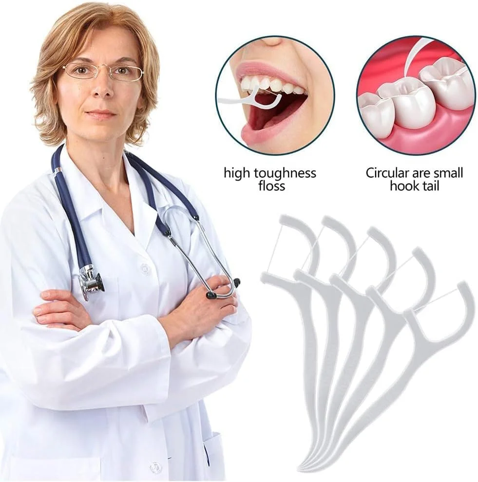 نخ دندان کمانی KASTWAVE، 200 عددی، نخ دندان مقاوم و نشکن، مناسب بزرگسالان، خلال دندان، تمیز کننده دندان، مناسب خانواده و مسافرت (سفید)