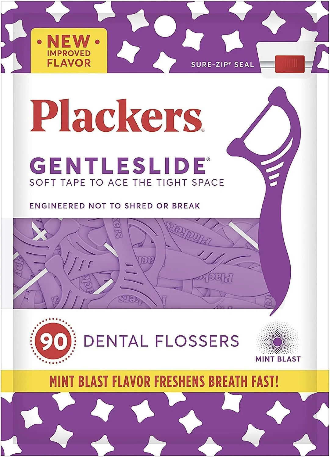 نخ دندان کمانی Plackers Gentleslide، بسته 90 عددی نخ دندان کمانی Plackers Gentleslide، بسته 90 عددی