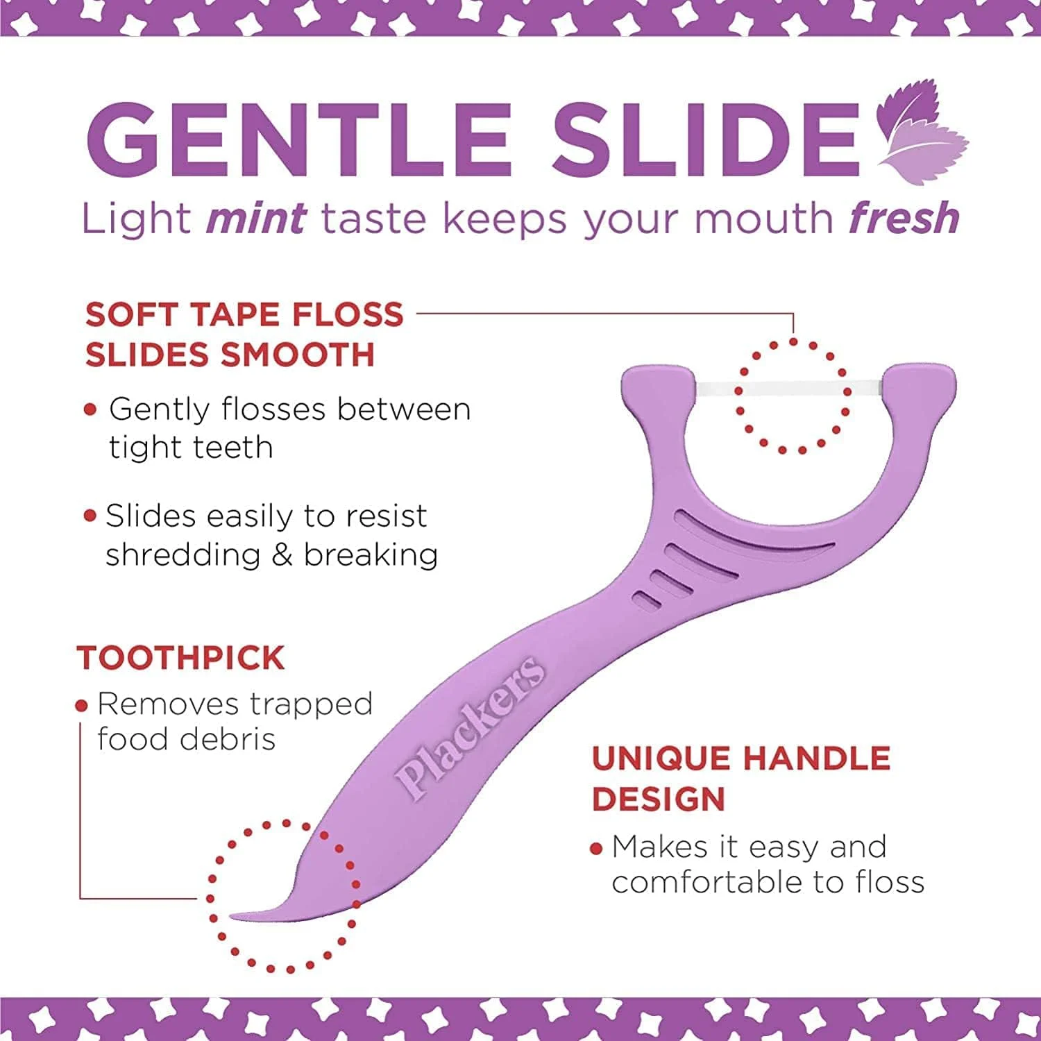 نخ دندان کمانی Plackers Gentleslide، بسته 90 عددی