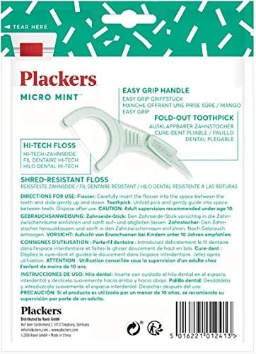 نخ دندان پلاکزر با طعم نعناع ریز، 75 عدد