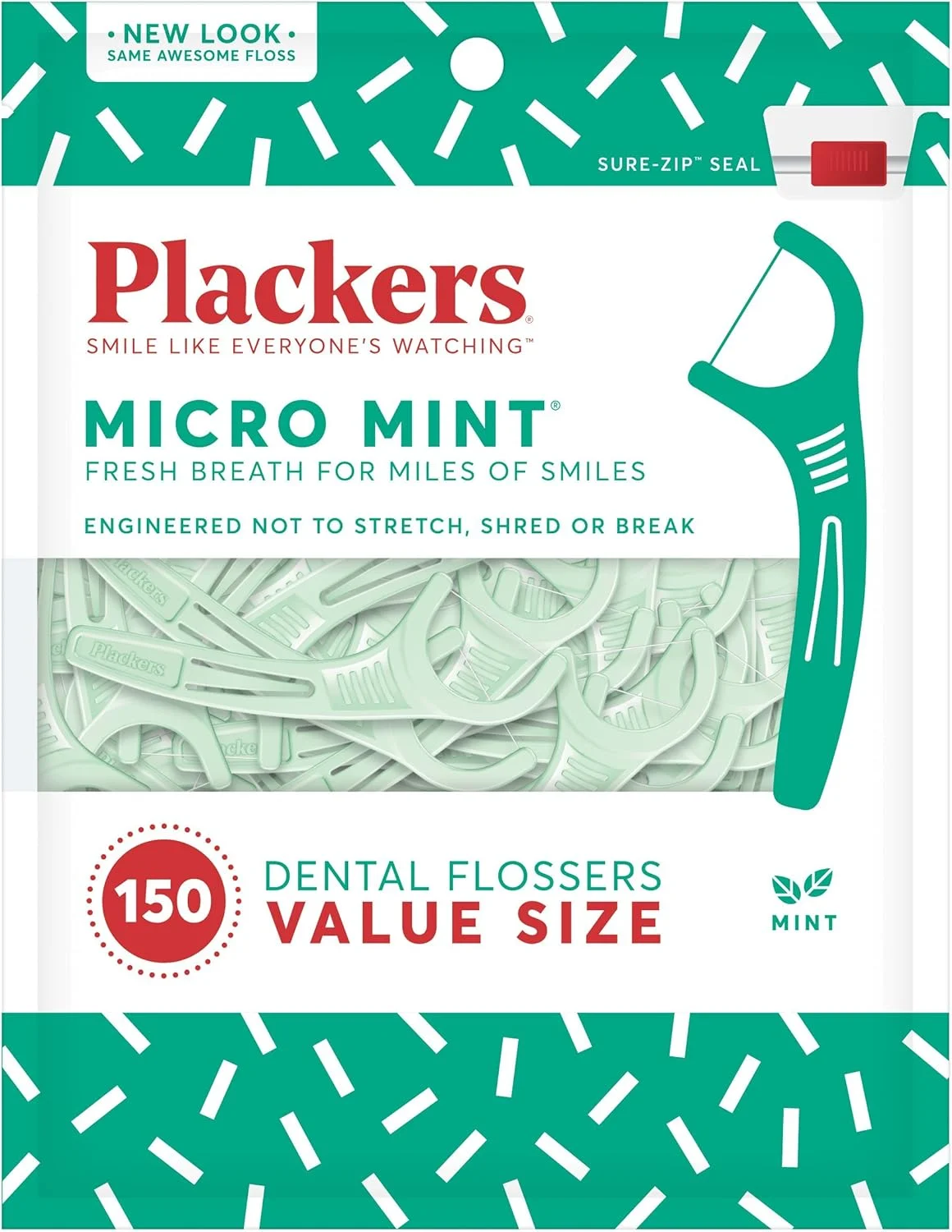 نخ دندان کمانی پلاکرز با طعم نعناع، 150 عدد، بسته 2 عددی نخ دندان کمانی پلاکرز با طعم نعناع، 150 عدد، بسته 2 عددی