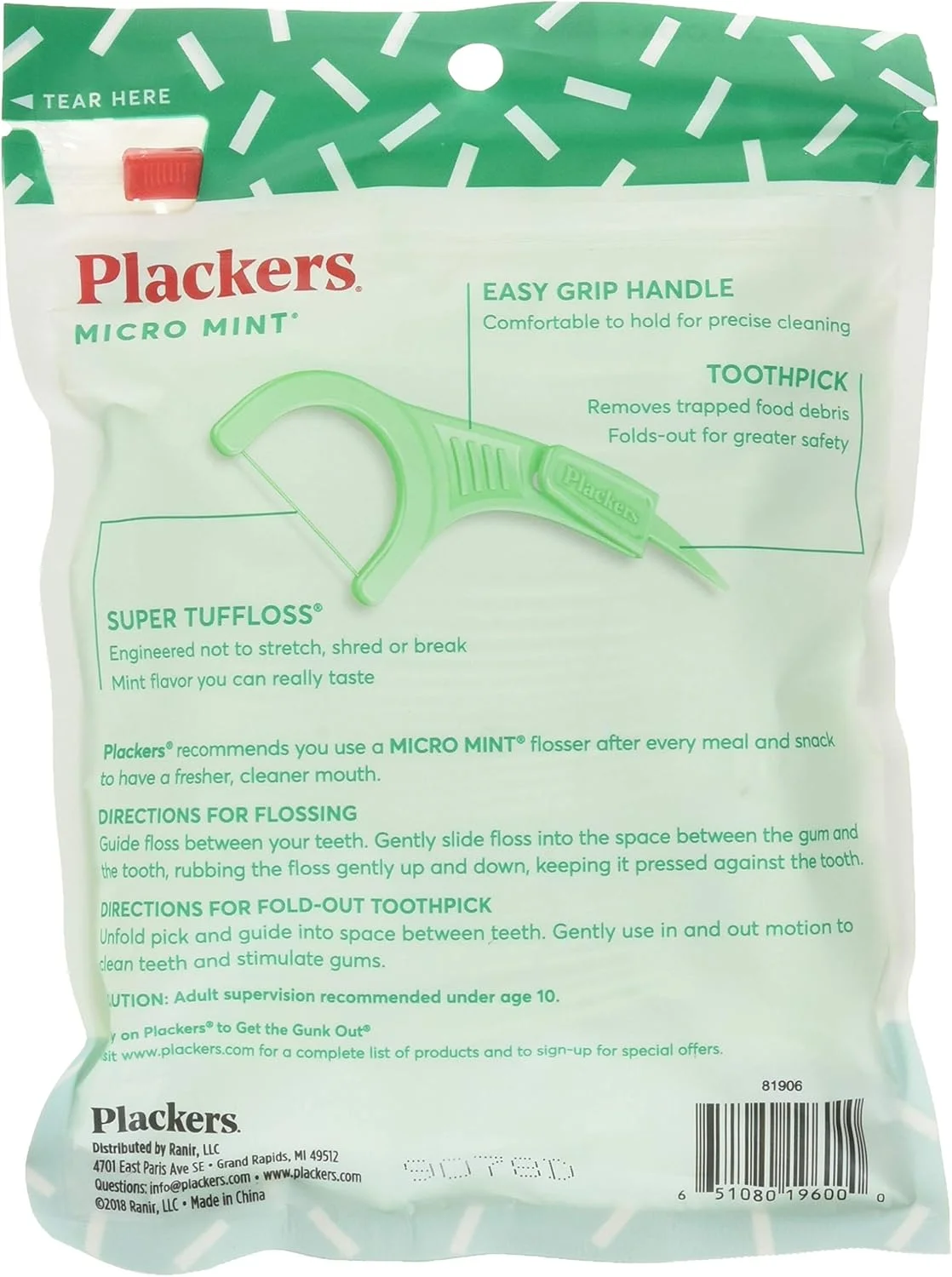 نخ دندان کمانی پلاکِرز با طعم نعناع ریز - 90 عدد