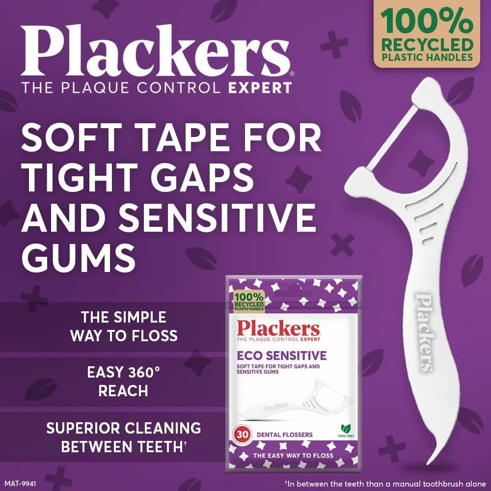 نخ دندان پلاکزر مدل ECO Sensitive، 30 عددی