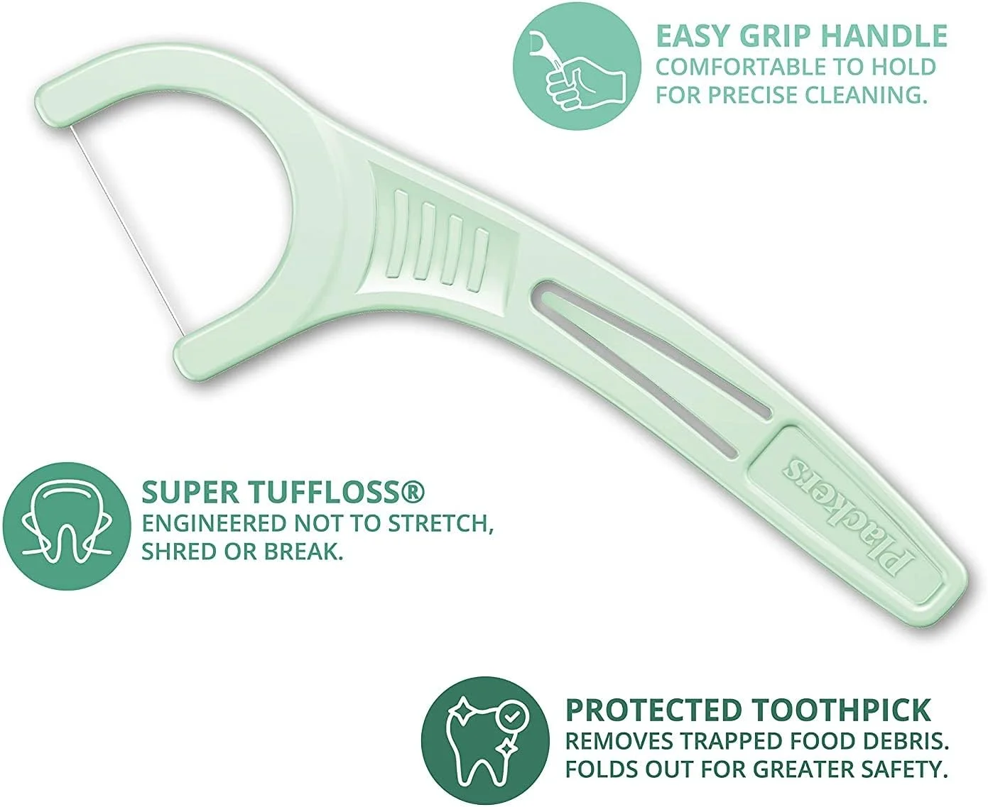 نخ دندان کمانی پلاکرز با طعم نعناع، 150 عدد (بسته 3 عددی)