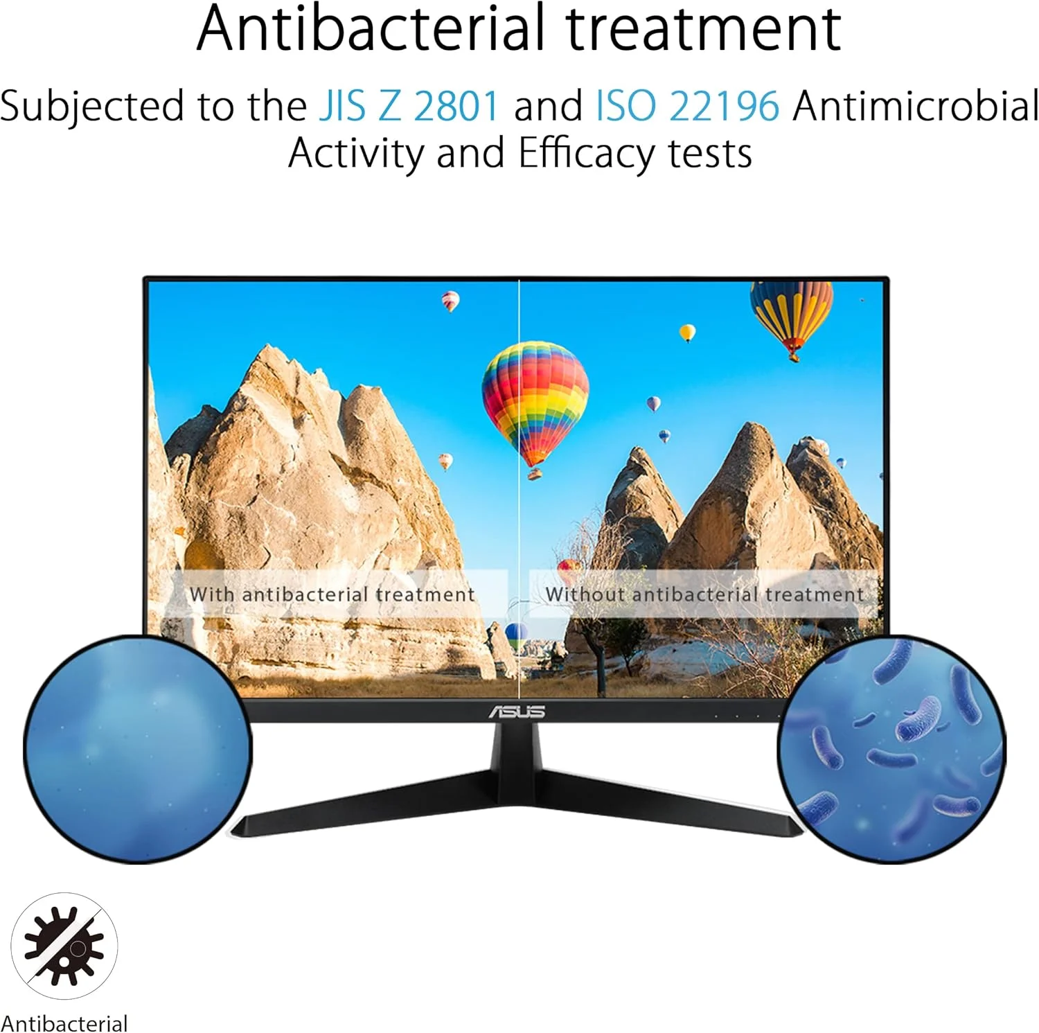 مانیتور گیمینگ مراقبت از چشم ASUS VY249HGE – ۲۴ اینچ FHD 1920 x 1080، IPS، ۱۴۴ هرتز، SmoothMotion، ۱ میلی‌ثانیه (MPRT)، FreeSync Premium، فناوری Eye Care Plus، فیلتر نور آبی، بدون پرش تصویر، پوشش ضد باکتری