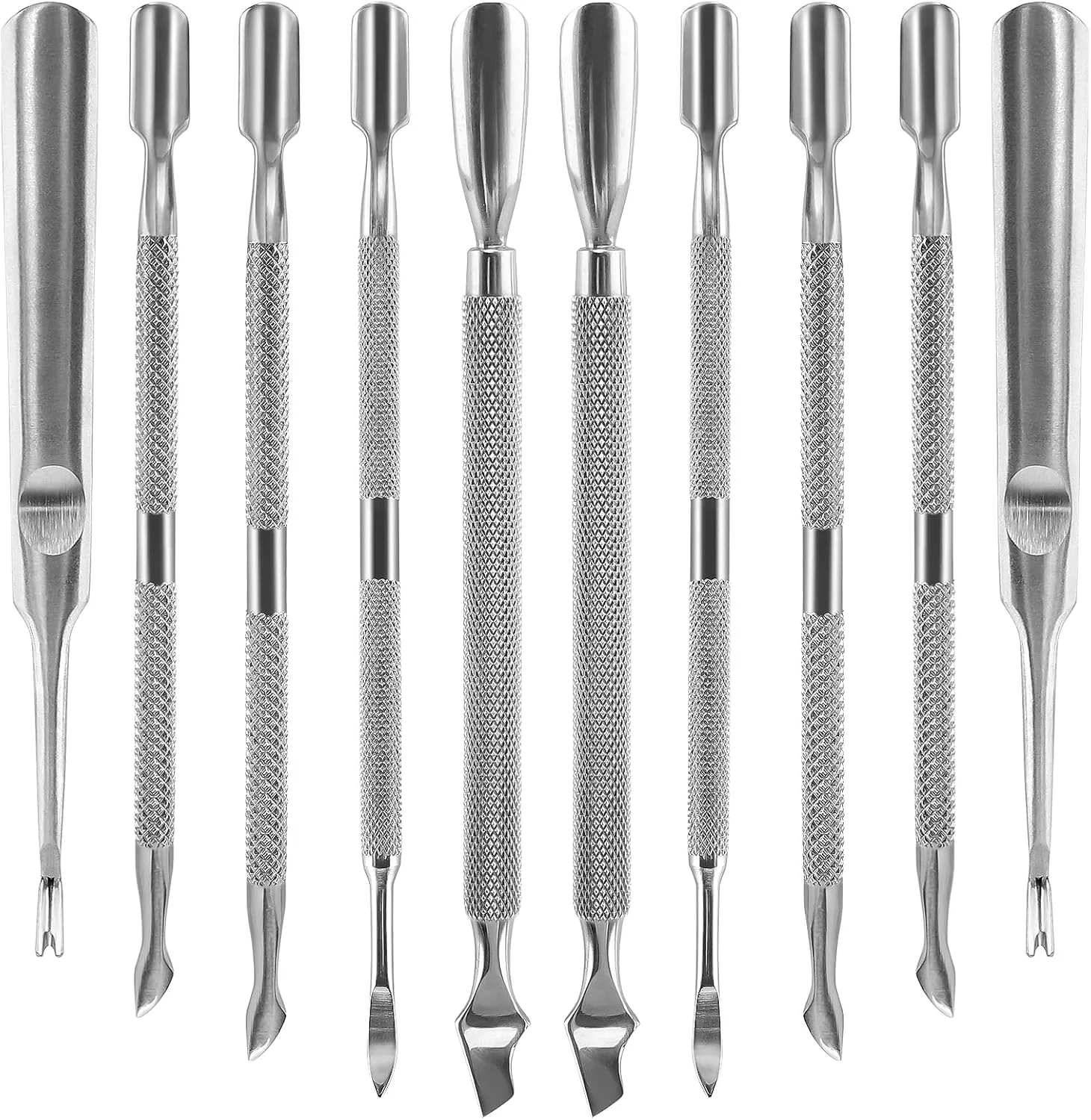 ست 10 عددی ابزار عقب زن و از بین برنده کوتیکول، ابزار حرفه ای دو سر استیل ضد زنگ، ابزار مراقبت از ناخن، از بین برنده لاک، تریمر کوتیکول، ابزار بادوام مانیکور و پدیکور (نقره ای) ست 10 عددی ابزار عقب زن و از بین برنده کوتیکول، ابزار حرفه ای دو سر استیل ضد زنگ، ابزار مراقبت از ناخن، از بین برنده لاک، تریمر کوتیکول، ابزار بادوام مانیکور و پدیکور (نقره ای)