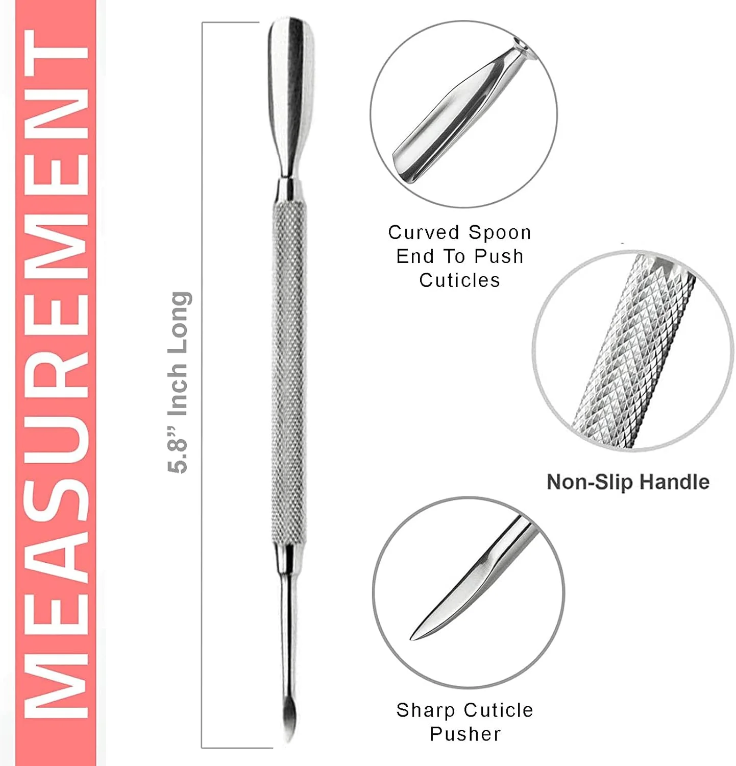 ابزار عقبراننده کوتیکول - عقبراننده کوتیکول حرفهای ناخن، پاککننده کوتیکول، تریمر کوتیکول قاشقی شکل، پاککننده ناخن، دو طرفه فلزی استیل ضد زنگ، مانیکور پدیکور برای زنان، مجموعه 4 عددی Krisp Beauty ابزار عقبراننده کوتیکول - عقبراننده کوتیکول حرفهای ناخن، پاککننده کوتیکول، تریمر کوتیکول قاشقی شکل، پاککننده ناخن، دو طرفه فلزی استیل ضد زنگ، مانیکور پدیکور برای زنان، مجموعه 4 عددی Krisp Beauty