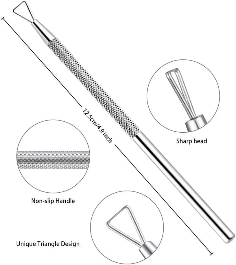 گوشت گیر ناخن LIUJZZJ با پوشر کوتیکول استیل ضد زنگ، از بین برنده کوتیکول و ابزار زیبایی برای ناخن دست و پا