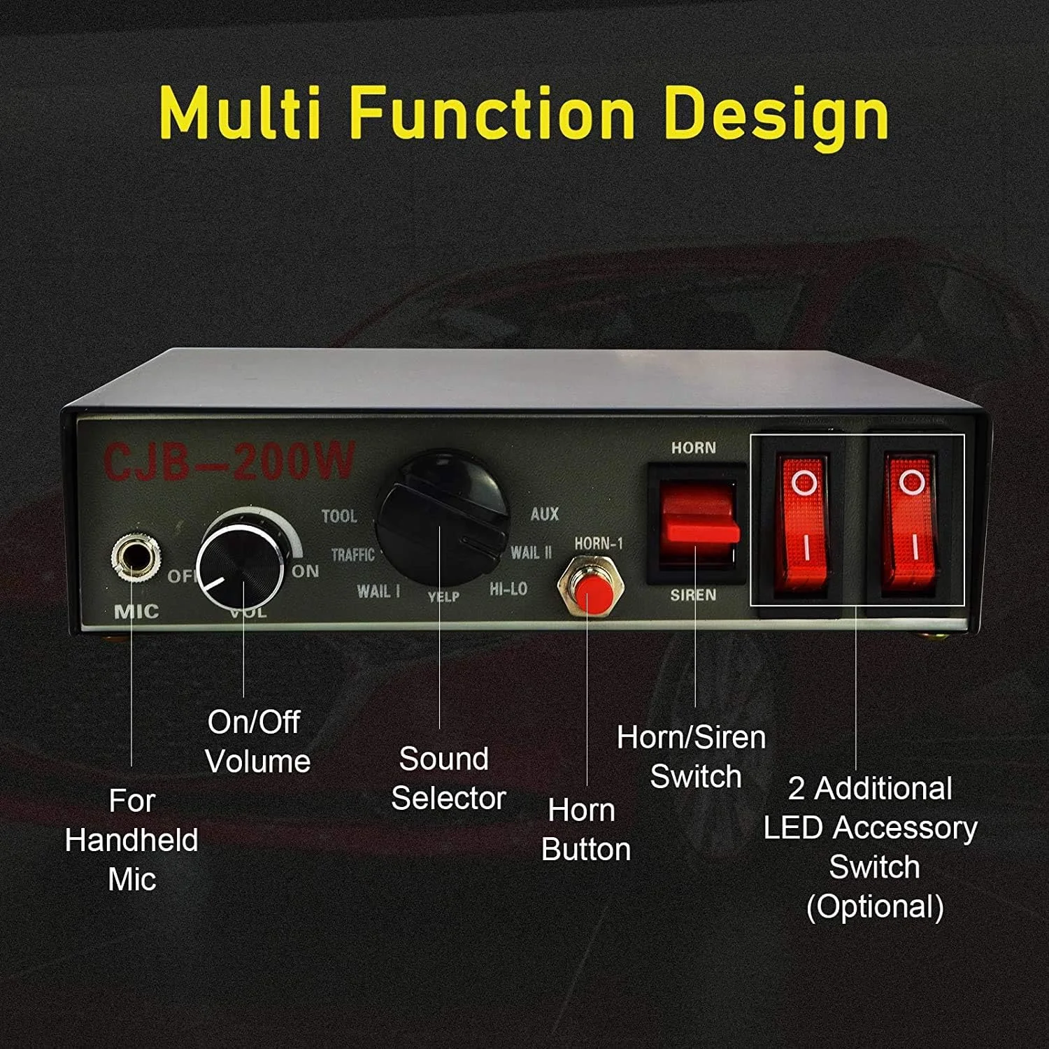 بلندگوی آژیر پلیس Safego - کیت سیستم PA خودرو DC 12V 200w با بلندگوی بوق آژیر اضطراری بلند 9 صدا میکروفون دستی سیمی بلندگوی آژیر اضطراری الکترونیکی برای وسایل نقلیه کامیون UTV ATV بلندگوی آژیر پلیس Safego - کیت سیستم PA خودرو DC 12V 200w با بلندگوی بوق آژیر اضطراری بلند 9 صدا میکروفون دستی سیمی بلندگوی آژیر اضطراری الکترونیکی برای وسایل نقلیه کامیون UTV ATV