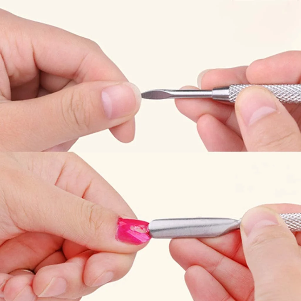 گوشت گیر ناخن LIUJZZJ با پوشر کوتیکول استیل ضد زنگ، از بین برنده کوتیکول و ابزار زیبایی برای ناخن دست و پا