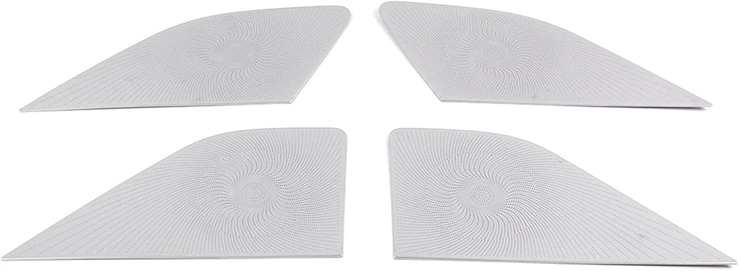 روکش بلندگوی درب خودرو Rynplex، استیل ضد زنگ، پد صدای بلندگو، تریم برچسب، لوازم جانبی داخلی، برای لینکلن، Aviator U611 2020-2021 (نقره ای مات B)