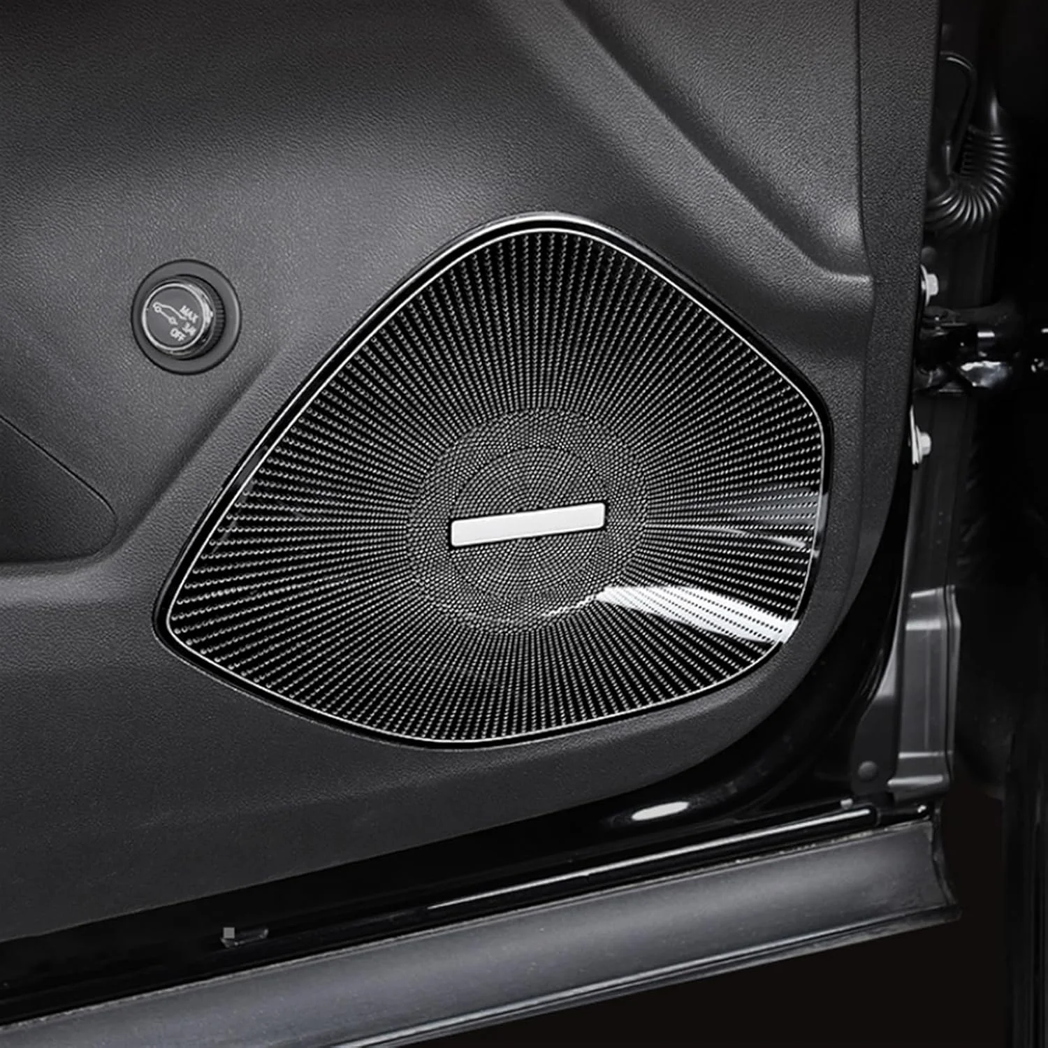 روکش بلندگوی درب خودرو Rynplex، استیل ضد زنگ، پد صدای بلندگو، قاب تریم، لوازم جانبی داخلی، مناسب برای بیوک، انویژن 2020-2021 (مشکی با لوگو)