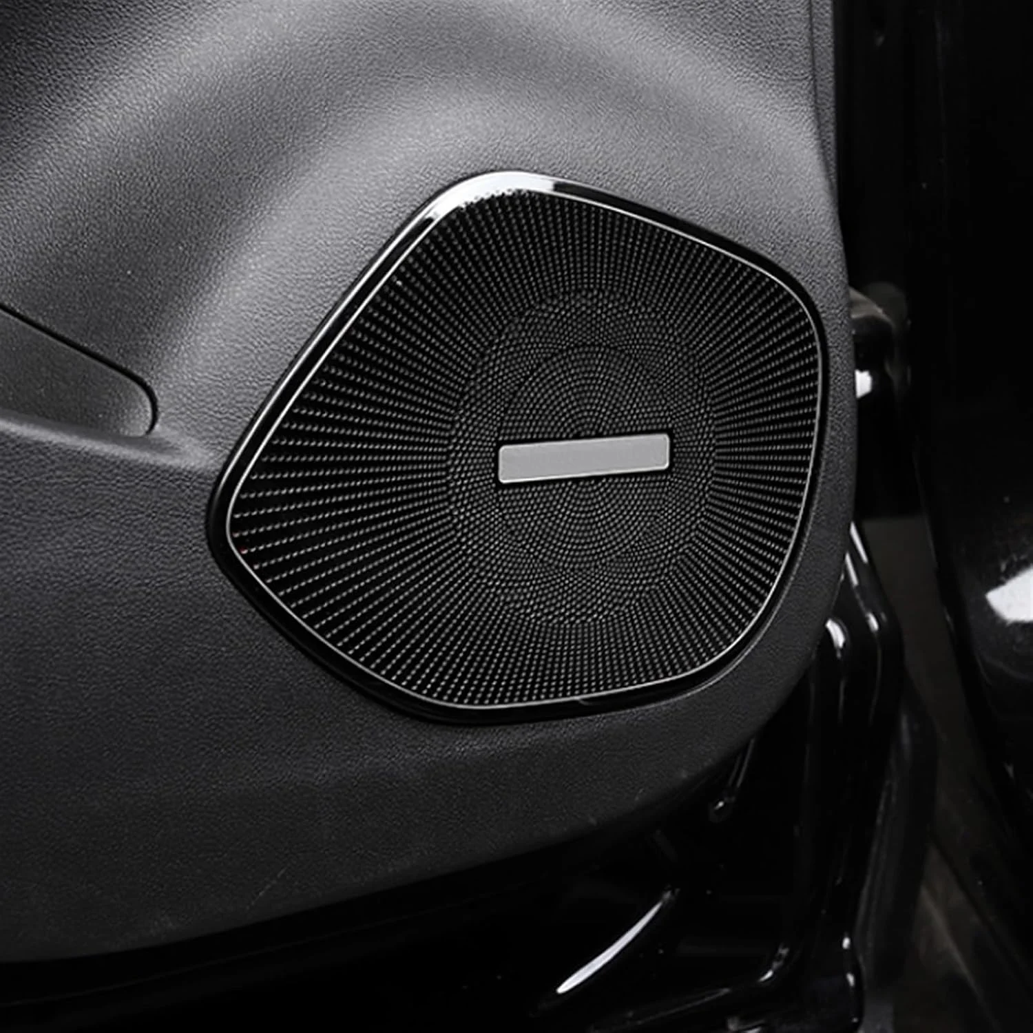 روکش بلندگوی درب خودرو Rynplex، استیل ضد زنگ، پد صدای بلندگو، قاب تریم، لوازم جانبی داخلی، مناسب برای بیوک، انویژن 2020-2021 (مشکی با لوگو)