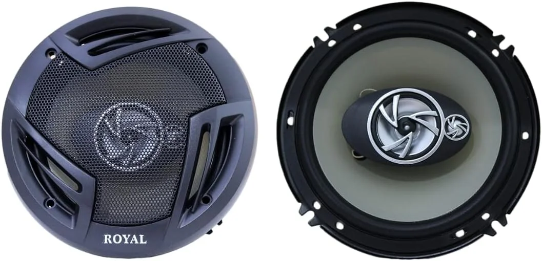 بلندگوهای سه راهه خودرو ROYAL، حداکثر توان 1800 وات، توان اسمی 180 وات، اندازه 6 اینچ (16 سانتی متر) - این بلندگوها در 97% خودروها قابل نصب هستند. بلندگوهای سه راهه خودرو ROYAL، حداکثر توان 1800 وات، توان اسمی 180 وات، اندازه 6 اینچ (16 سانتی متر) - این بلندگوها در 97% خودروها قابل نصب هستند.