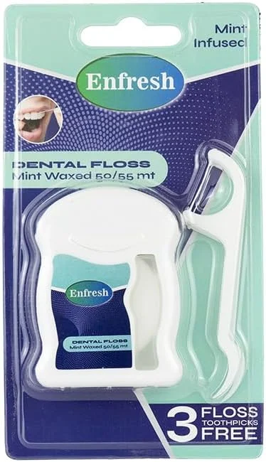 نخ دندان نعنایی و موم اندود Enfresh، 50/55 متری