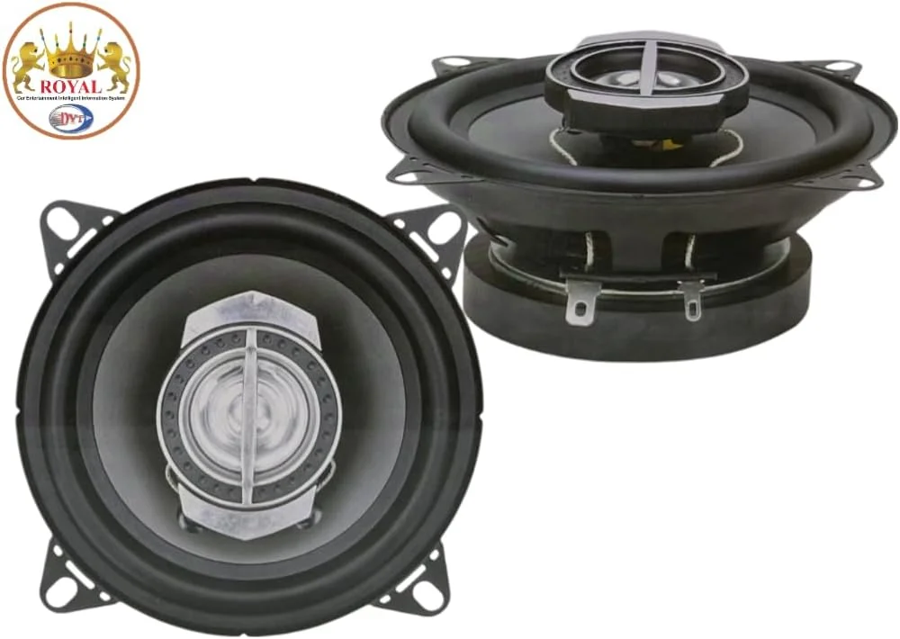 رویال - بلندگوی کواکسیال استریو گرد 4 اینچی 120 واتی Carwales برای خودرو، موسیقی HiFi، صدای کامل خودرو (CL-R440) (مشکی)