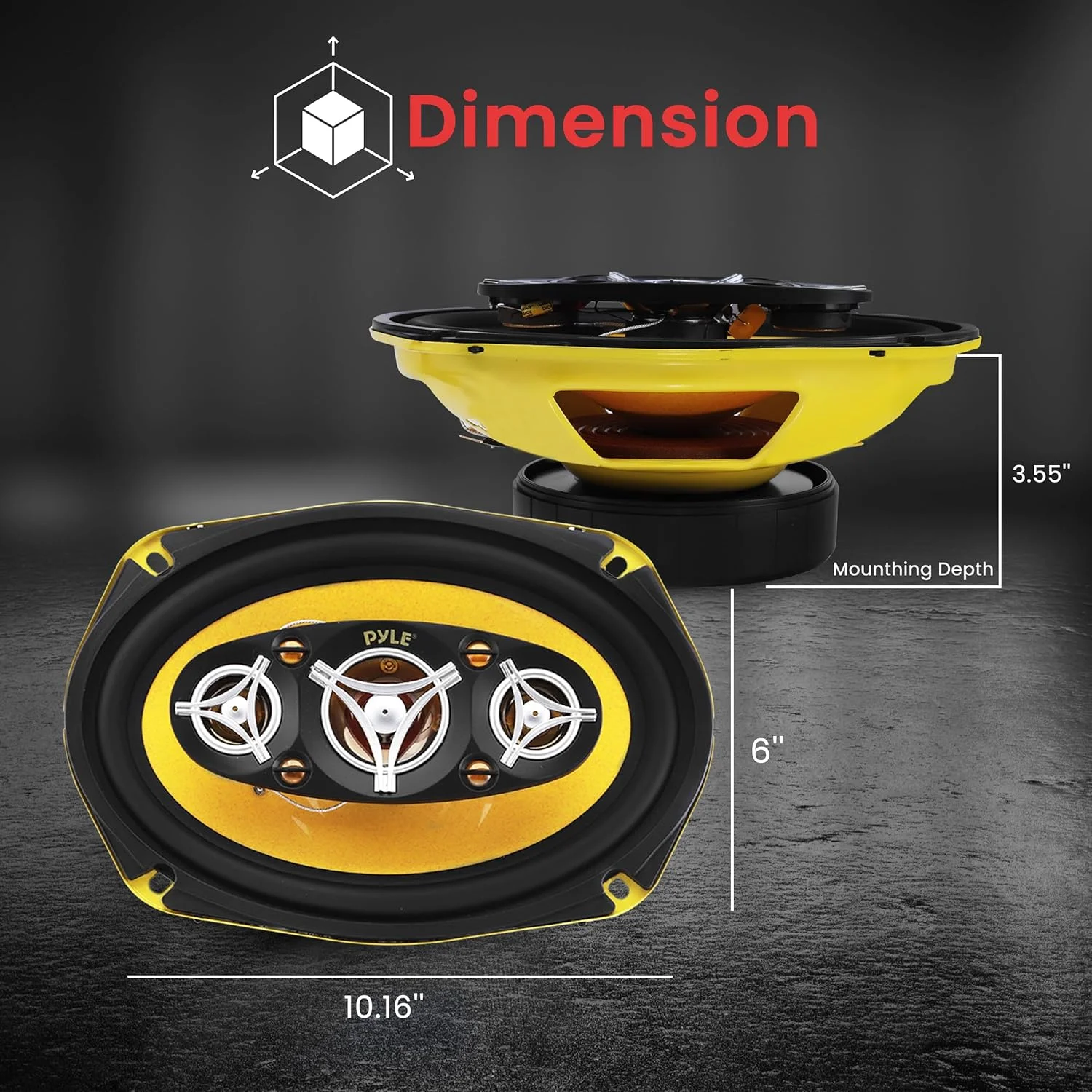 بلندگوهای 8 طرفه 6x9 اینچی 500 واتی Pyle PLG69.8 - زرد