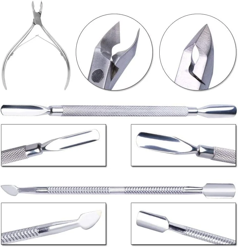 ست سه عددی ابزار مانیکور و پدیکور استیل ضد زنگ - دو سر، مناسب برای عقب زدن کوتیکول ست سه عددی ابزار مانیکور و پدیکور استیل ضد زنگ - دو سر، مناسب برای عقب زدن کوتیکول