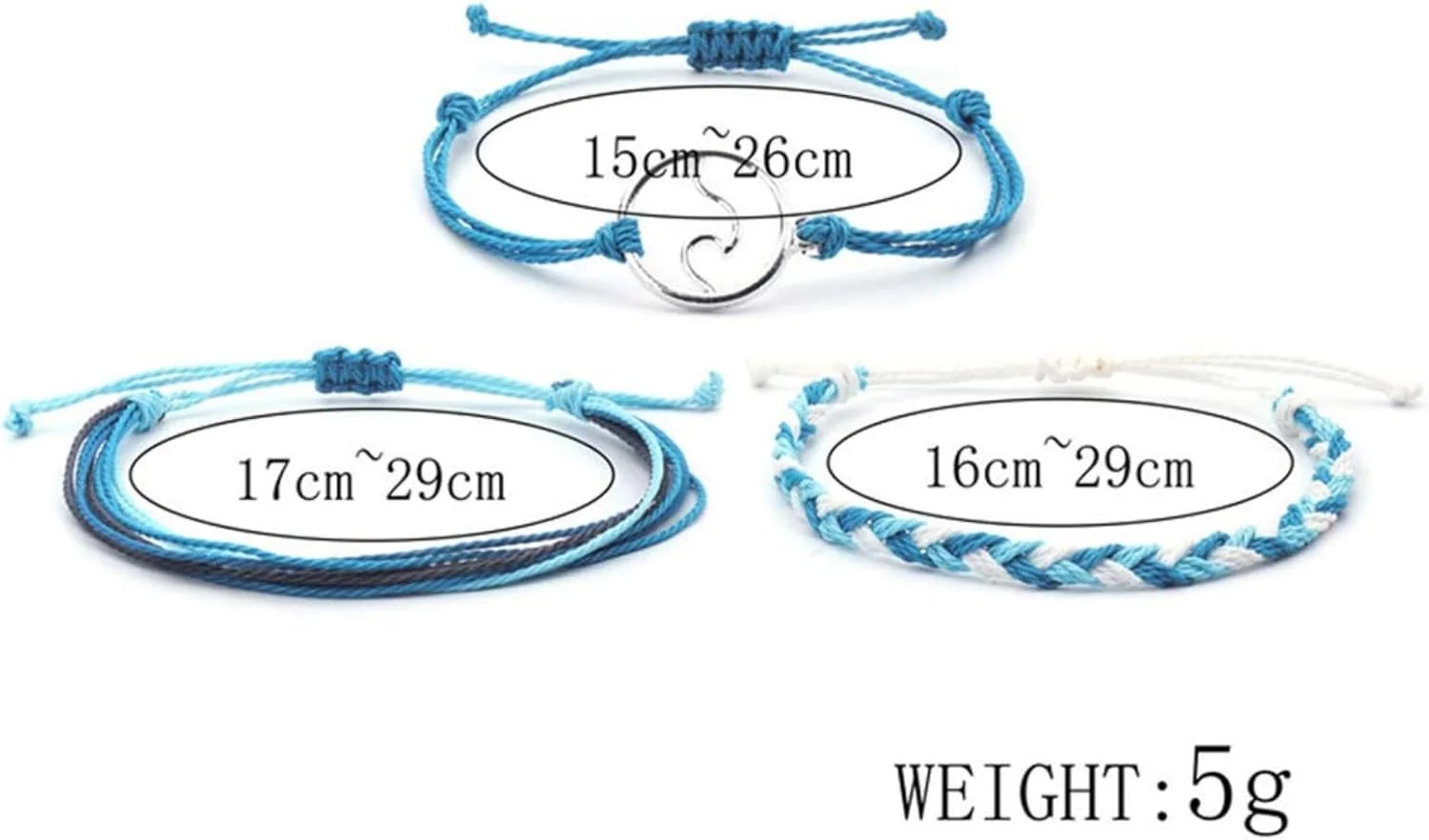 دستبند تزویق، طناب مومی بافته شده موجی دست ساز، مجموعه دستبند رشته ای قابل تنظیم، جذاب ضد آب، دستبندهای نخی گره کششی دستبند تزویق، طناب مومی بافته شده موجی دست ساز، مجموعه دستبند رشته ای قابل تنظیم، جذاب ضد آب، دستبندهای نخی گره کششی