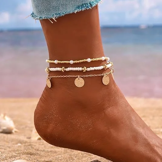 ست پابند صدف تازویق زنانه، مهره های طلایی قابل تنظیم بوهو، سبک ساحل هاوایی، صدف مروارید ستاره دریایی، لایه ای، جواهرات پا صدف مروارید ستاره دریایی، هدیه ست پابند صدف تازویق زنانه، مهره های طلایی قابل تنظیم بوهو، سبک ساحل هاوایی، صدف مروارید ستاره دریایی، لایه ای، جواهرات پا صدف مروارید ستاره دریایی، هدیه