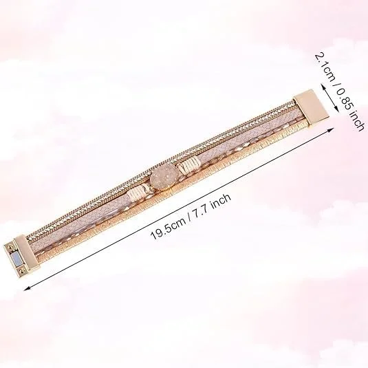 دستبند چرمی تزویق، دستبند النگویی بوهمی، دستبند مهره کریستالی با قفل مغناطیسی، جواهرات چرمی اصل زنانه، هدیه ای مناسب برای مناسبت های مختلف روز ولنتاین، روز مادر، تولد دستبند چرمی تزویق، دستبند النگویی بوهمی، دستبند مهره کریستالی با قفل مغناطیسی، جواهرات چرمی اصل زنانه، هدیه ای مناسب برای مناسبت های مختلف روز ولنتاین، روز مادر، تولد