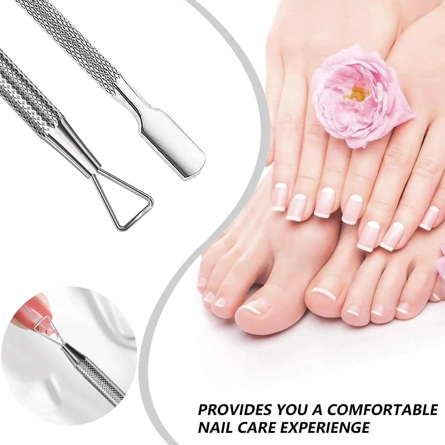 ست ۲ عددی ابزار حرفه ای عقب زننده و جدا کننده کوتیکول، از بین برنده لاک ژل یو وی، اسکراپر ناخن دو سر استیل ضد زنگ برای ناخن های دست و پا ست ۲ عددی ابزار حرفه ای عقب زننده و جدا کننده کوتیکول، از بین برنده لاک ژل یو وی، اسکراپر ناخن دو سر استیل ضد زنگ برای ناخن های دست و پا