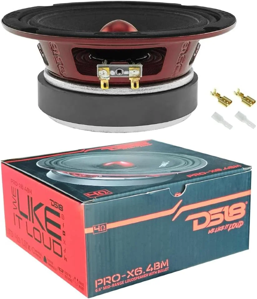 کیت شامل یک عدد بلندگوی میان رده DS 18 PRO-X6.4BM، سایز 16.5 سانتی متر، توان اسمی 250 وات و حداکثر توان 500 وات، 4 اهم، حساسیت 95 دسی بل، مناسب برای خودرو + فستون رایگان