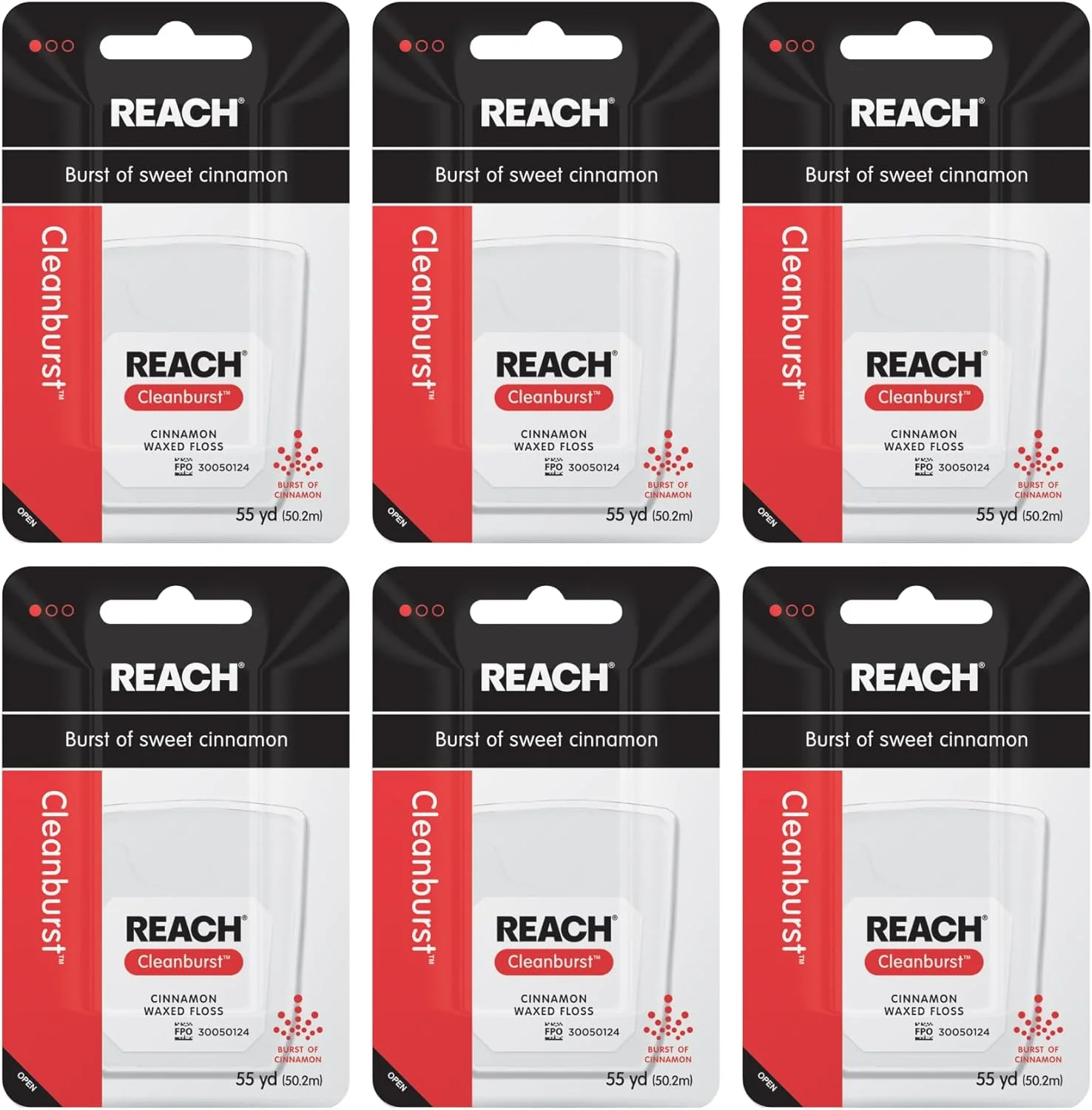 نخ دندان موم دار ریچ با طعم دارچین، از بین برنده پلاک دندان، مقاوم در برابر ریش ریش شدن، حرکت روان نخ، استفاده آسان، موم دار، تمیز کننده عمیق دندان، مراقبت از دهان، بدون PFAS، برای بزرگسالان و کودکان، بسته 6 عددی، 50 متر