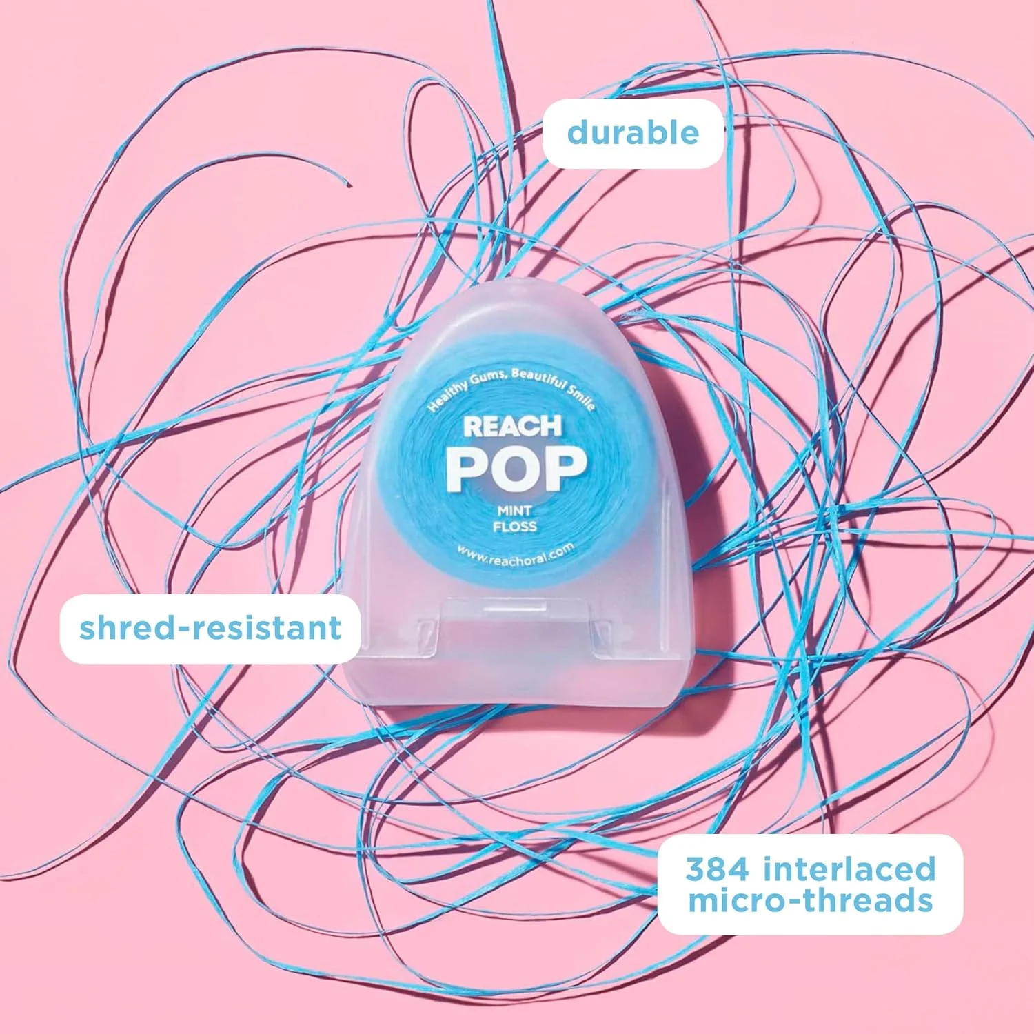 نخ دندان REACH POP | بسته بندی سازگار با محیط زیست | موم گیاهی و بدون PFAS | دوام و مقاومت در برابر ریش ریش شدن | به آرامی و به آسانی سر می خورد | حذف موثر پلاک | نخ دندان آبی رنگ | نعناع فلفلی، 54.7 یارد نخ دندان REACH POP | بسته بندی سازگار با محیط زیست | موم گیاهی و بدون PFAS | دوام و مقاومت در برابر ریش ریش شدن | به آرامی و به آسانی سر می خورد | حذف موثر پلاک | نخ دندان آبی رنگ | نعناع فلفلی، 54.7 یارد