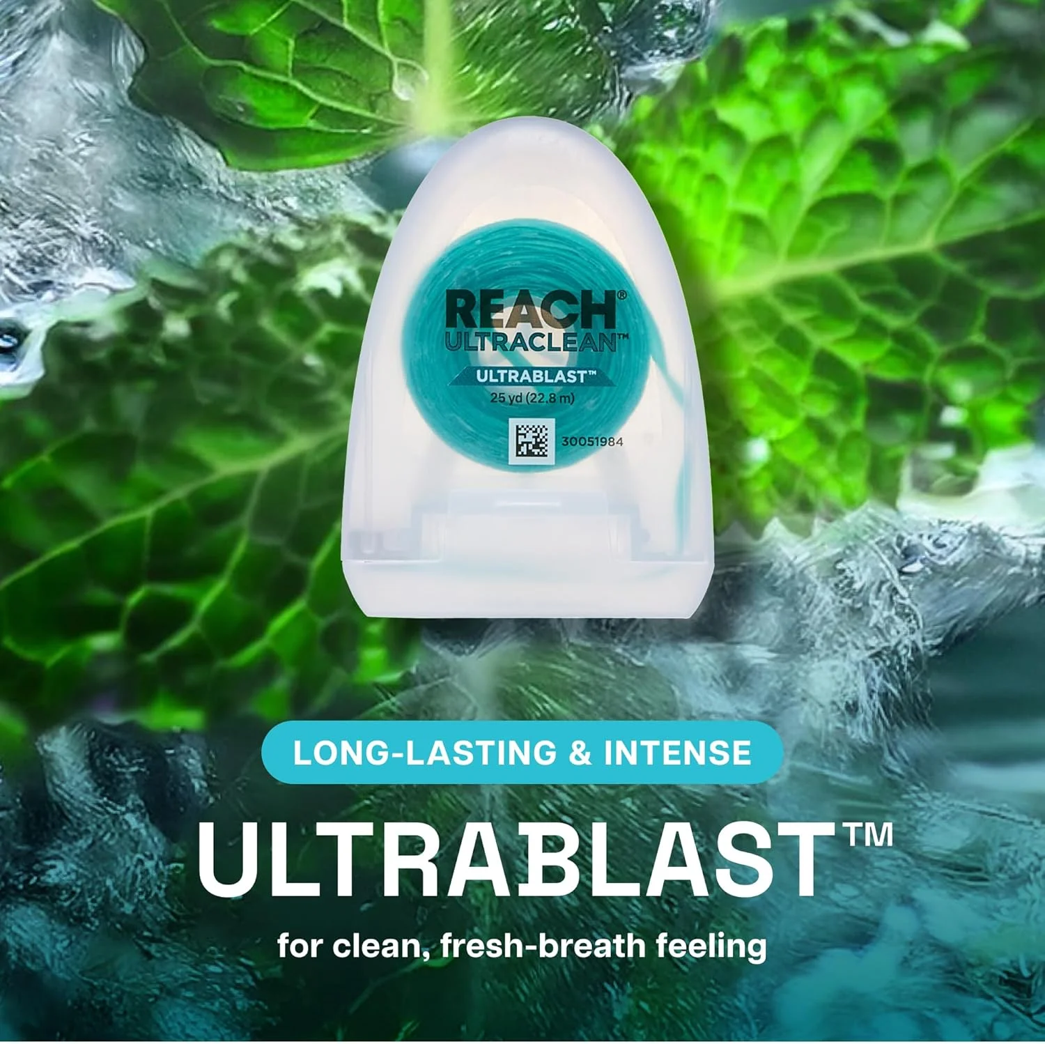 نخ دندان نعنایی ریچ ULTRACLEAN ULTRABLAST، پاک کننده پلاک دندان، مقاوم در برابر ریش ریش شدن، موم دار، ملایم برای لثه و دندان، خوشبو کننده دهان، مراقبت از دهان، بدون PFAS، برای بزرگسالان و کودکان، بسته 3 عددی، 23 متر