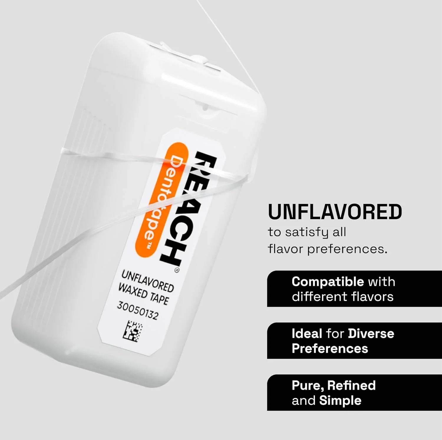 نخ دندان پهن موم دار ریچ دنتوتیپ | حذف موثر پلاک، سطح پاک کننده فوق العاده پهن | مقاوم در برابر ریش ریش شدن و کشش، به آرامی و به آسانی سر می خورد، بدون PFAS | بدون طعم، 91 متر، 1 بسته