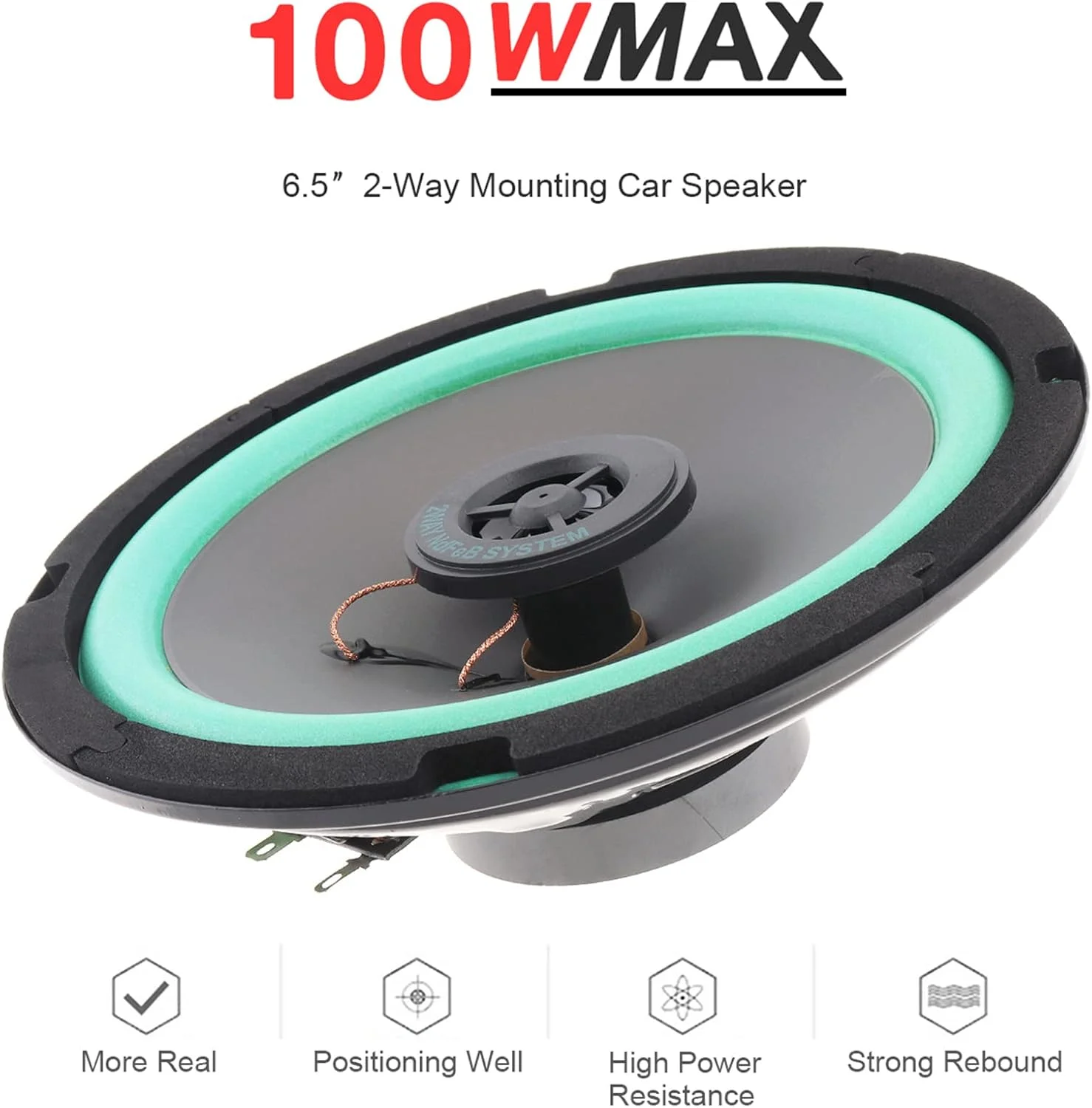 بلندگوی کواکسیال HiFi خودرو Pepisky، 6.5 اینچی، درب خودرو، استریو موسیقی اتوماتیک، بلندگوهای فرکانس کامل برای خودروها، 1 عدد