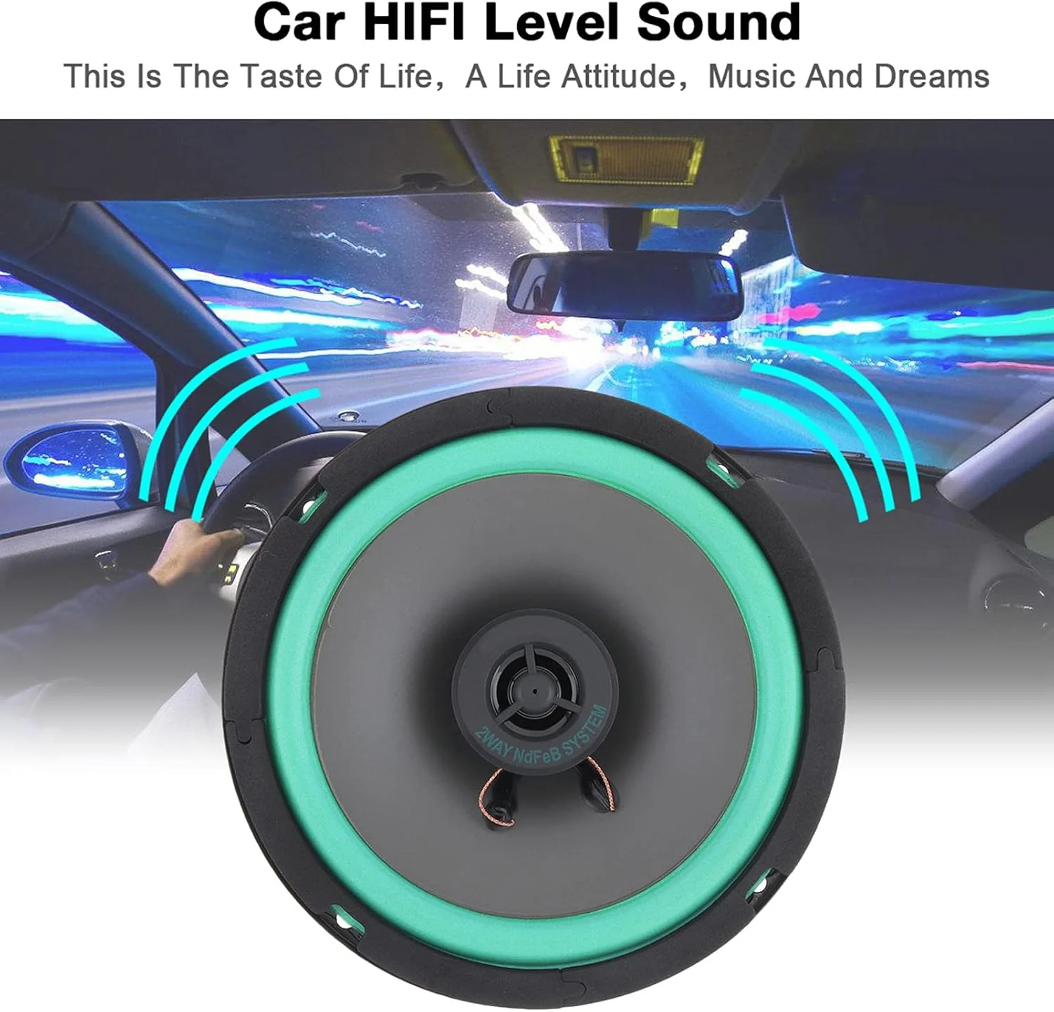 بلندگوی کواکسیال HiFi خودرو Pepisky، 6.5 اینچی، درب خودرو، استریو موسیقی اتوماتیک، بلندگوهای فرکانس کامل برای خودروها، 1 عدد