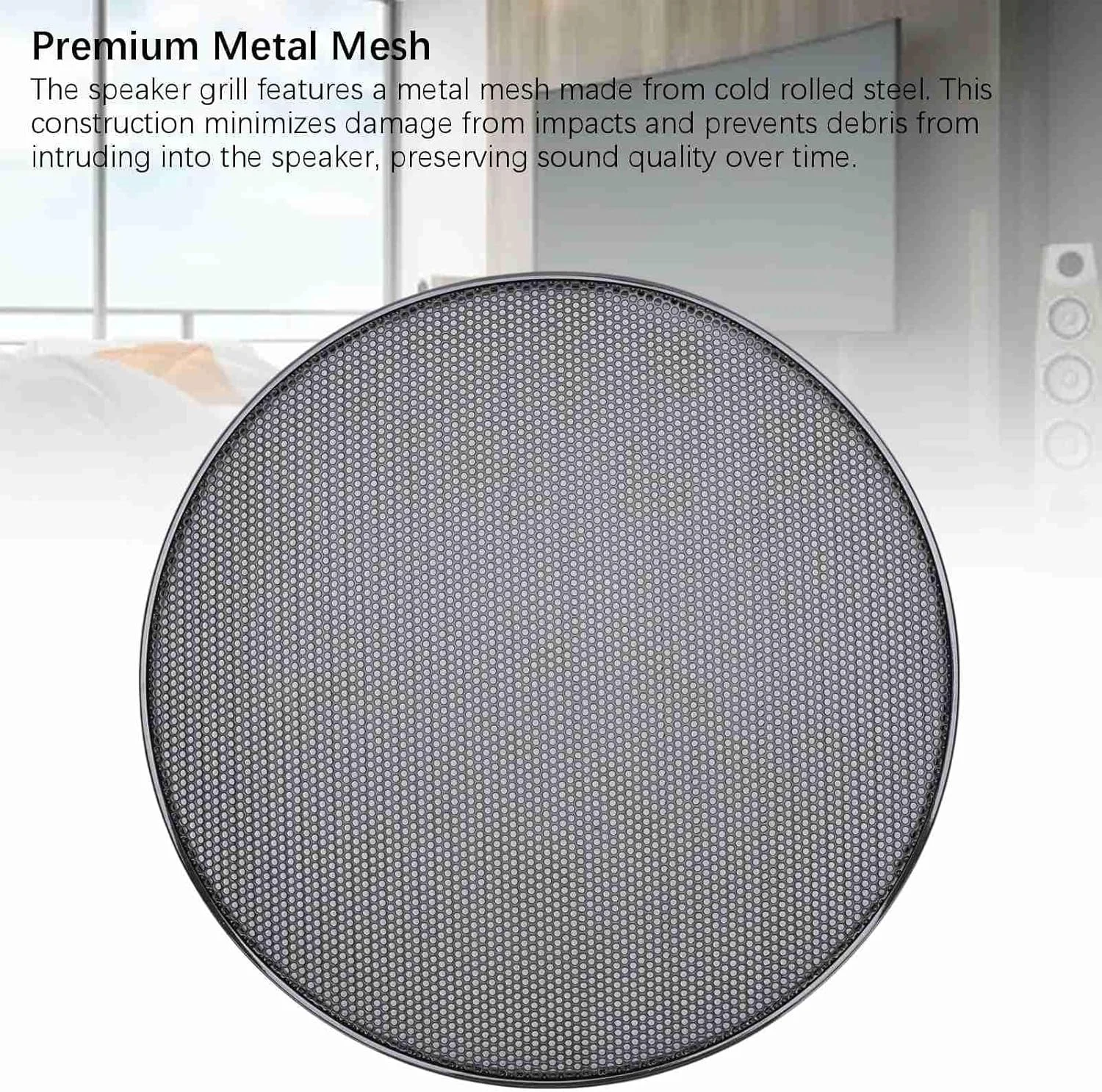 شبکه محافظ بلندگو نورنسی، 2 عدد، توری فلزی - پوشش بلندگو با قطر خارجی 10.2 اینچ برای لوازم جانبی خودرو و قایق